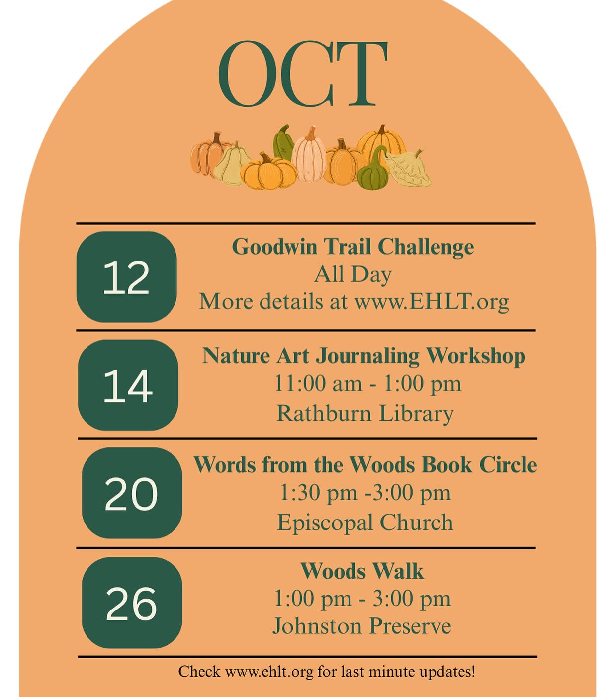 This month’s events. Please join us.