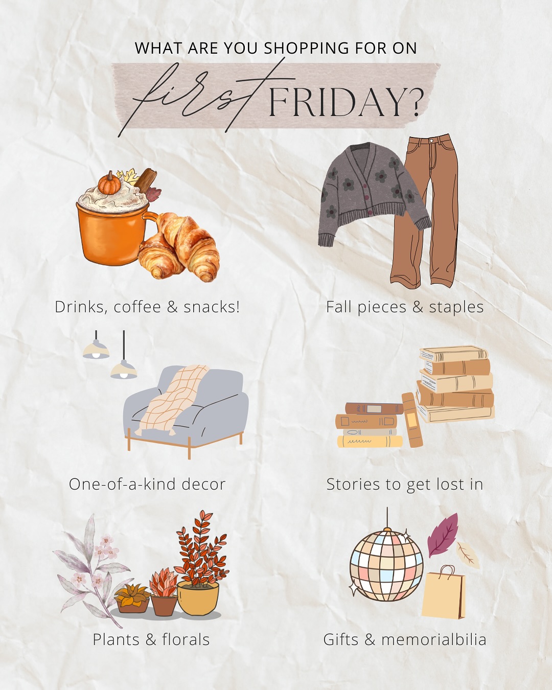 TODAY IS THE DAY 🛍️
Get in, we’re going shopping!!!! First Friday is here and this one is special because it’s FALL Y’ALL!
There are so many places to choose from on this list. What are we in the mood for? We have all day to explore and shop! Come see these amazing stores and shop with the whole family! A few of these places will have special treats for the kids and others things for the fam, and many will stay open late. Scroll for the full list of participating stores and come out for fun for the whole family!
Costumes are encouraged because it’s spooky season! 👻
.
#downtownredding #reddingca #thingstodoredding #norcalfamilyevents #northerncalifornia #spookyseason👻 #fallfamilyfun #firstfriday #firstfridayredding