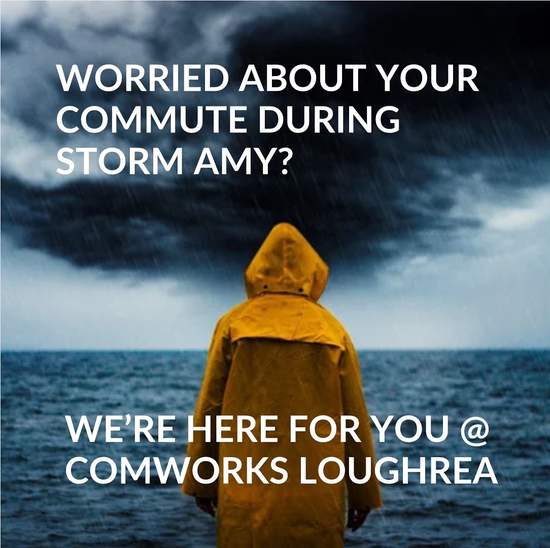 🚨 Storm Amy Alert 🚨
Skip the stressful commute and work safely, closer to home.
At Comworks, you’ll find everything you need to get through the stormy days:
✔️ A secure, professional workspace
✔️ High-speed internet
✔️ Space to focus
Stay connected, stay safe, and keep work on track.
👉 Book a desk today at ConnectedHubs.ie https://connectedhubs.ie/hubs/profile/4439
Link in bio
#ThinkBigWorkLocal #ConnectedHubs #loughrea