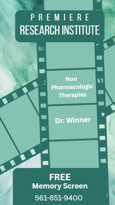 Dr. Winner discusses different non pharmacologic therapies, different lifestyle choices that can benefit everyone!
Call us for more information and to schedule a FREE memory screen 561-851-9400
PreimereResearchInstitute.com
Please consult your healthcare provider before adopting any of these recommendations to ensure that are appropriate for your individual health circumstances. Content shared here is for general information only and not medical advice. Engaging with this page does not create a doctor-patient relationship. For personal medical concerns, please contact your healthcare provider directly. In emergencies, call 911.