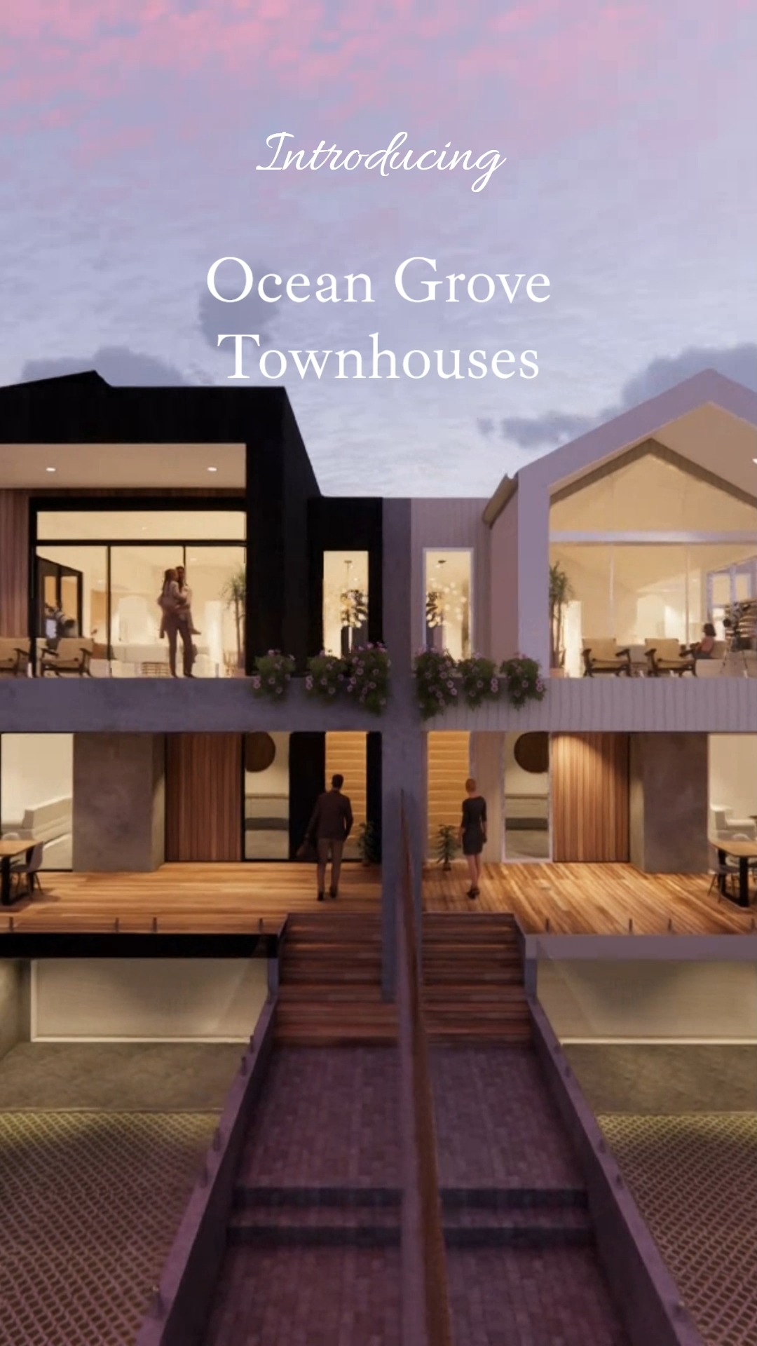 PLANNING PERMIT APPROVED! 🎉
Three triple-storey townhouses stepping down one of Ocean Grove's most spectacular sites, each with breath-taking views across the Barwon Heads river to the Bluff. 🌊
Each townhouse tells its own story through unique design forms and carefully curated colour palettes. Bold gable forms in white and charcoal contrast with warm timber cladding and raw concrete, creating a dynamic composition that responds to the coastal landscape. 🏡
The split-level design maximises those incredible views, with private outdoor entertaining areas and plunge pools on multiple levels. Vertical timber screens, native landscaping, and cascading terraces blend seamlessly with the natural surroundings. ✨
Open-plan living spaces flooded with natural light, raked ceilings that follow the gable forms, and seamless indoor-outdoor flow make these homes perfect for coastal living. 🔥
This is coastal living elevated—literally and design-wise. Can't wait to see these come to life!
#OceanGrove #TownhouseDesign #CoastalDesign #BarwonHeads #ModernDesign #RLDDesign #GeelongDesign #AustralianDesign #LuxuryLiving #BuildingDesign #CoastalLiving