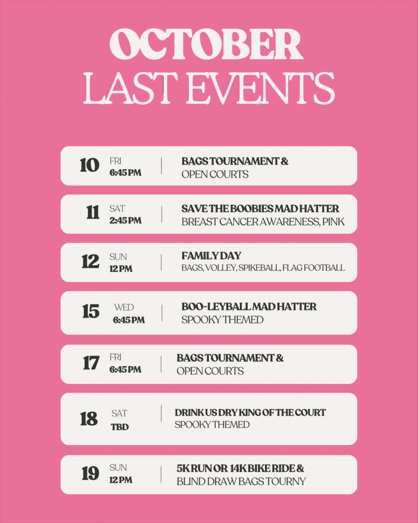 2 more weeks before we close thecurtains for 2025 🥲Check out our last events for October 🥳