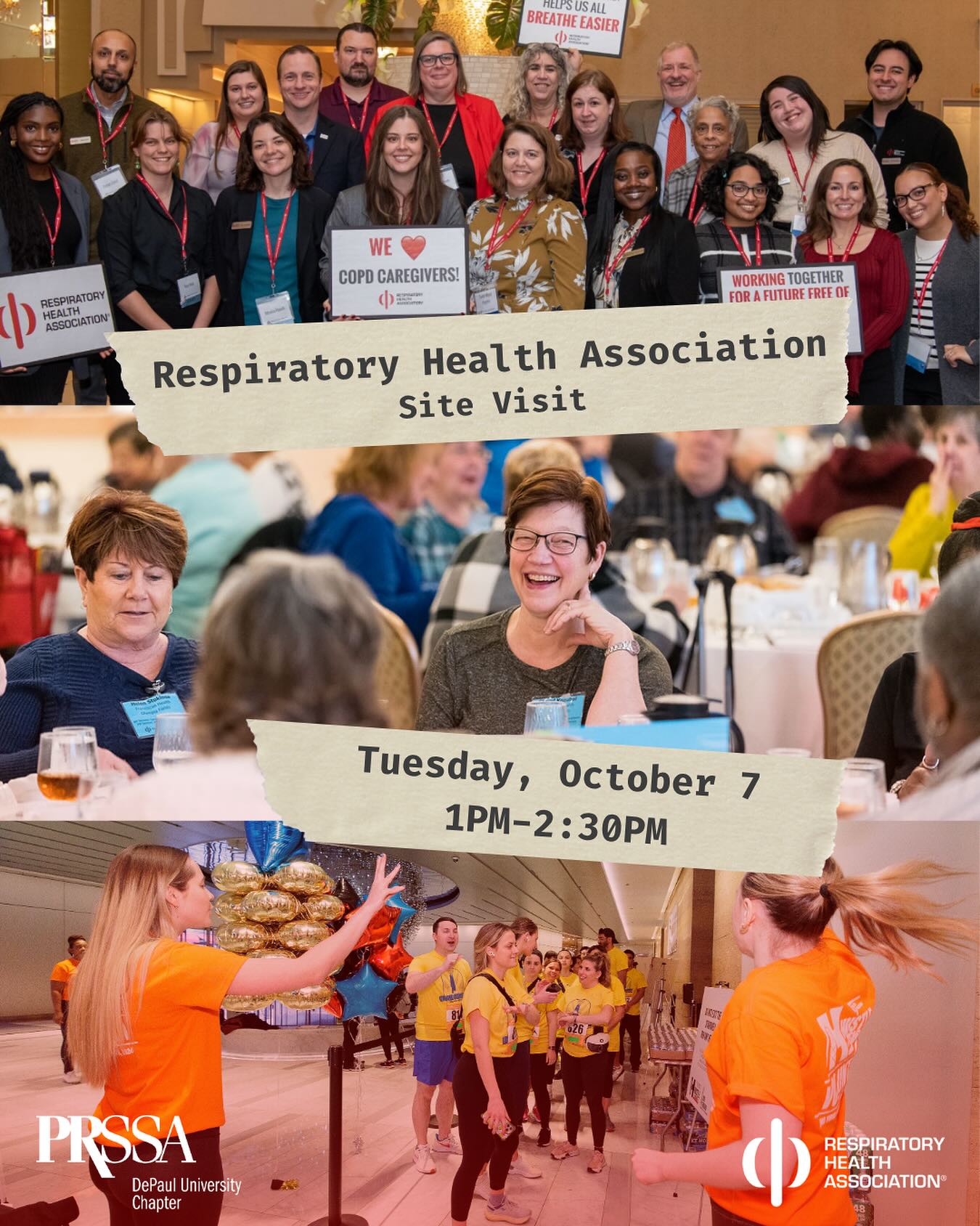 New client. New cause. Same PRSSA energy.💫🌟
DePaul PRSSA is thrilled to announce our newest client partnership with the Respiratory Health Association (RHA), and you’re invited to join us for an exclusive site visit at their Fulton Market headquarters! Get a behind-the-scenes look at how PR and communications come to life in the nonprofit world. You’ll meet RHA’s communications and marketing team, CEO, and graphic designers as we dive into their goals, brainstorm campaign ideas, and start shaping a strategy to amplify their mission through creative storytelling and impactful PR initiatives.
🍕 Plus, enjoy free pizza + drinks!
Tuesday, October 7th, 2025
1 PM - 2:30 PM
Sign up using the link in our bio
Free for all students (both PRSSA members and non-members)
