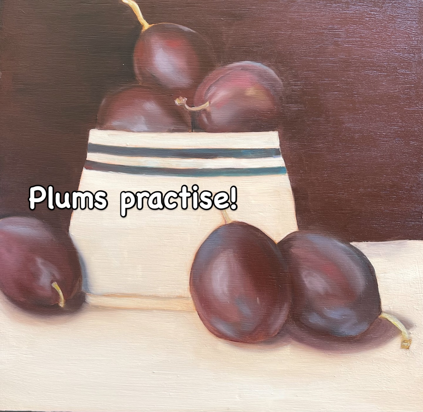 Oil painting practise, part of the #foodpaintchallenge with @alaiganuza @dennispfeil.art and @carole_conde_artist . Delightful reference picture!