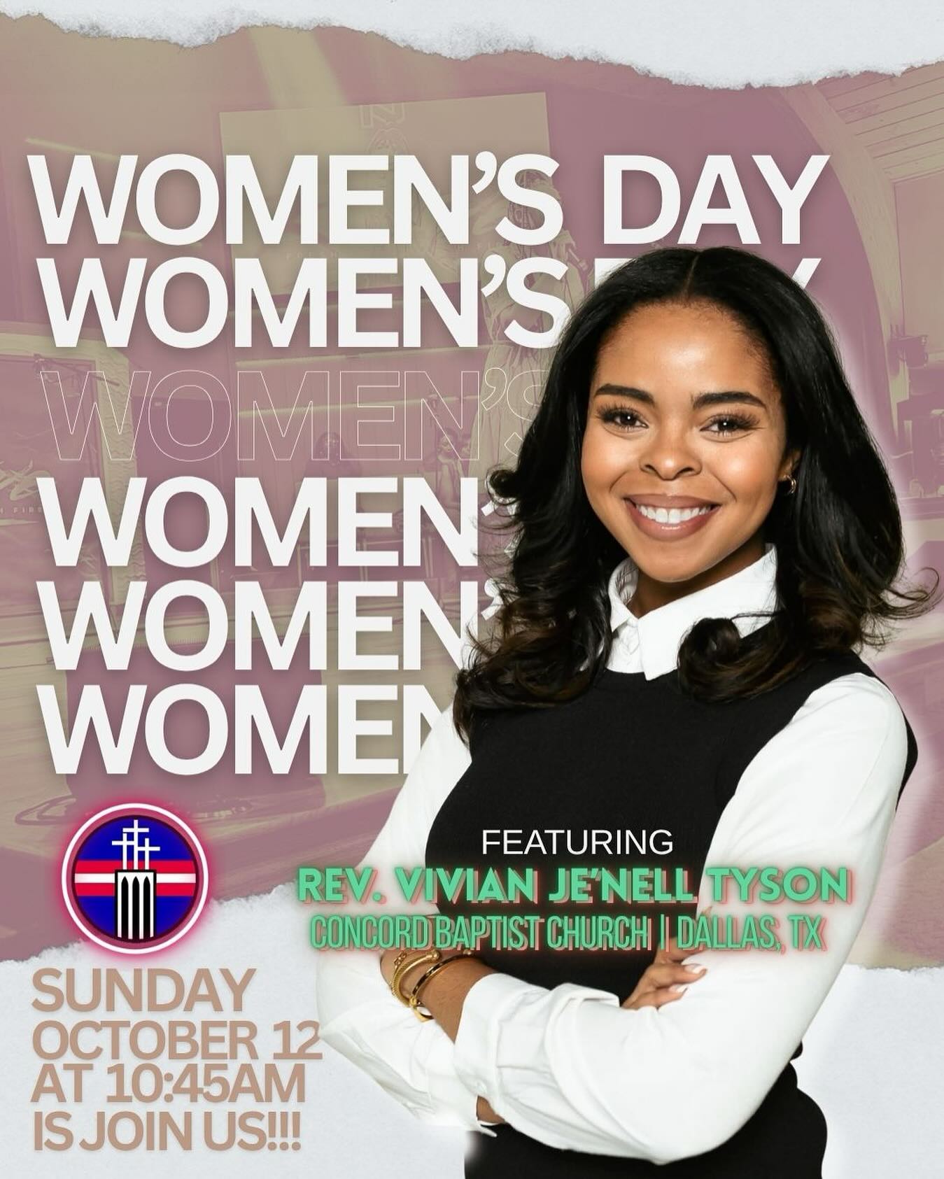 Join us this Sunday @ 10:45am for Women’s Day. Come help us celebrate the blessings of women in our lives and your lives. Amen. Can’t wait to see you this Sunday at 10:45am.
