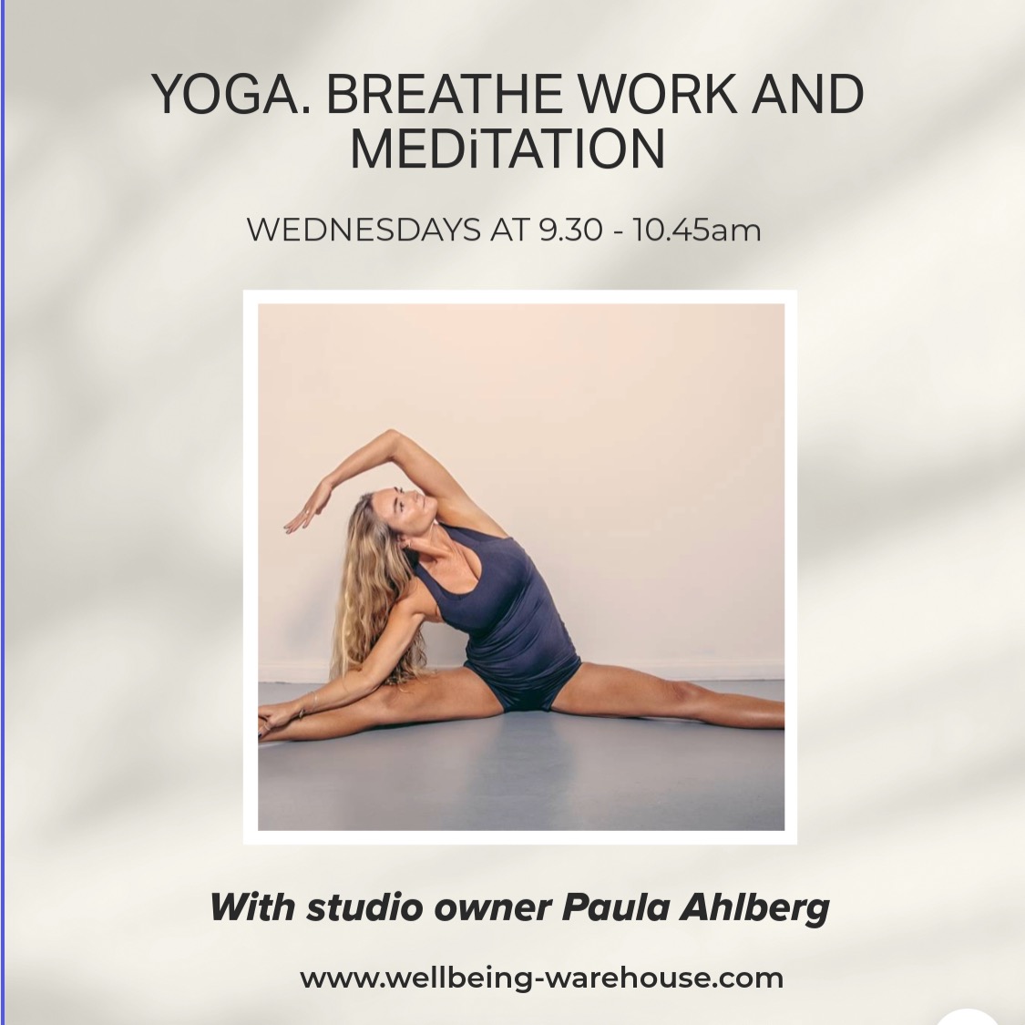 Starting this coming Wednesday and perfect for after the school drop-off.