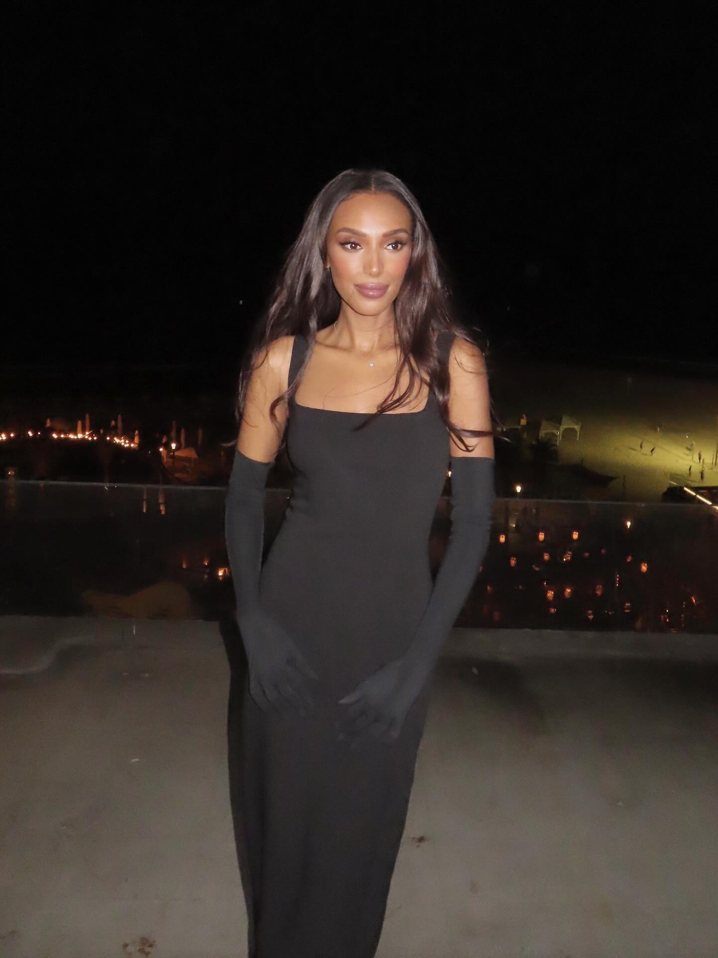 #LiorMoment with @almazmangisto wearing a #LiorSchwartzman black dress and gloves that whisper timeless glamour