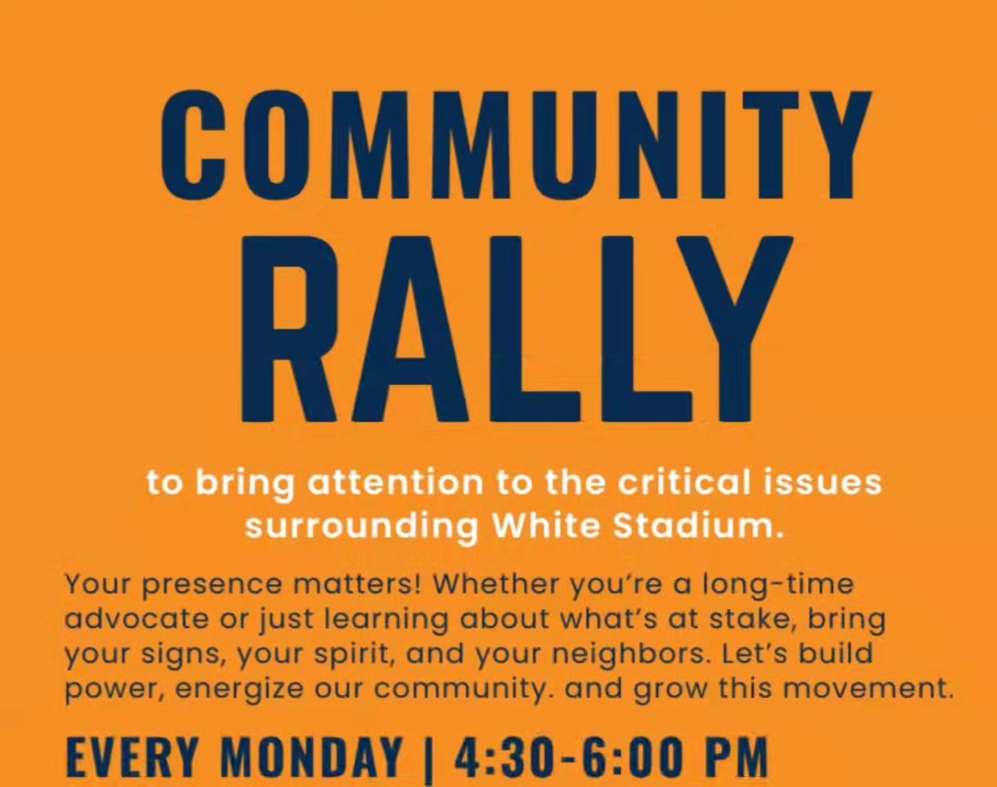 NEW LOCATION: Join Us TODAY to Rally for Franklin Park!
Join us every Monday evening for a weekly community rally to bring attention to the critical issues surrounding White Stadium. Your presence matters! Whether you’re a long-time advocate or just learning about what’s at stake, bring your signs, your spirit, and your neighbors. Let’s build power, energize our community, and grow this movement.
Monday, October 6 | 4:30–5:30 PM | Franklin Park - Corner of Blue Hill Ave and Franklin Park Road.