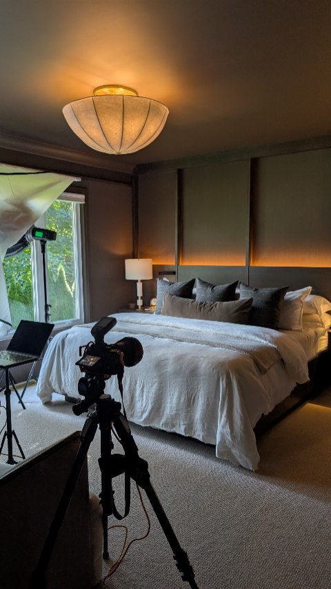 Decisions we made in this primary bedroom:
⚪ Re-orient the bed to improve the flow when entering the bedroom
⚪ Incorporating layered lighting and textiles
⚪ Invest in architectural detailing
These three decisions only skim the surface of everything involved in designing this bedroom. This primary bedroom, bathroom, and closet was once predictable in its layout, leaving very little to the imagination.
Now, the seamless flow between each space invites you in, encouraging you to linger and experience the calm, intentional design at every turn.