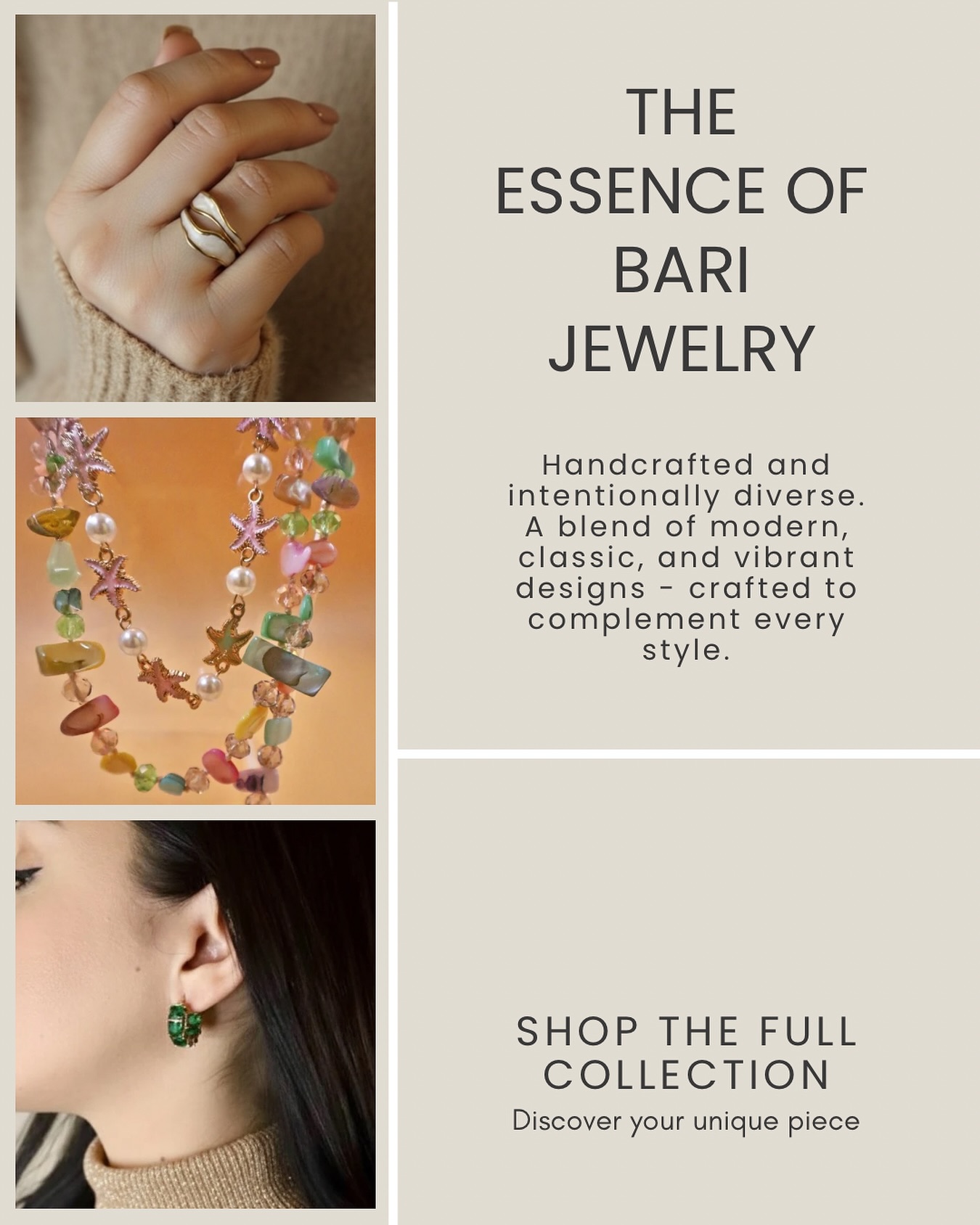 From minimal to bold, classic to vibrant — we create jewelry that feels like you. 💍✨
Explore the full collection at barijewelry.com ✨
#BariJewelry #JewelryForEveryStyle #HandcraftedJewelry #MadeWithLove #JewelryDesign #MinimalJewelry #StatementJewelry #ClassicStyle #BoldStyle #EverydayLuxury #ModernElegance #JewelryThatSpeaks #ArtisanJewelry #FineJewelryDesign #UniquePieces #StyleInDetails #JewelryInspo #AccessoryGoals #JewelryAddict #ElegantDesign #LuxuryAccessories #GoldJewelry #SilverJewelry #ChicAndTimeless #JewelryLovers #FashionWithPurpose #CraftedWithCare #WearableArt #ElevateYourStyle #ShopSmall