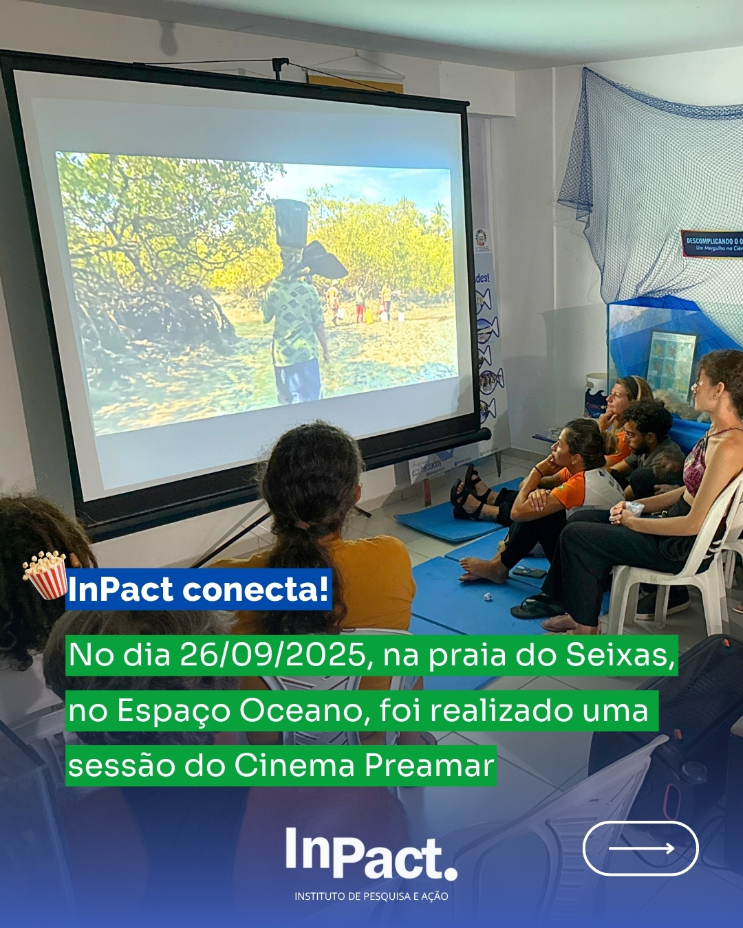 No dia 26 de setembro, o InPact junto ao parceiro @preamarpb realizou uma sessão especial na Praia do Seixas, no @espacooceano_ 🌊
O encontro foi aberto ao público e contou com exibições de curtas-metragens e diálogos inspiradores sobre a pesca e o mar. Estiveram presentes lideranças locais representando as Comunidades Tradicionais de Pescadores da Penha e Jacarapé, além da comunidade local do Seixas.