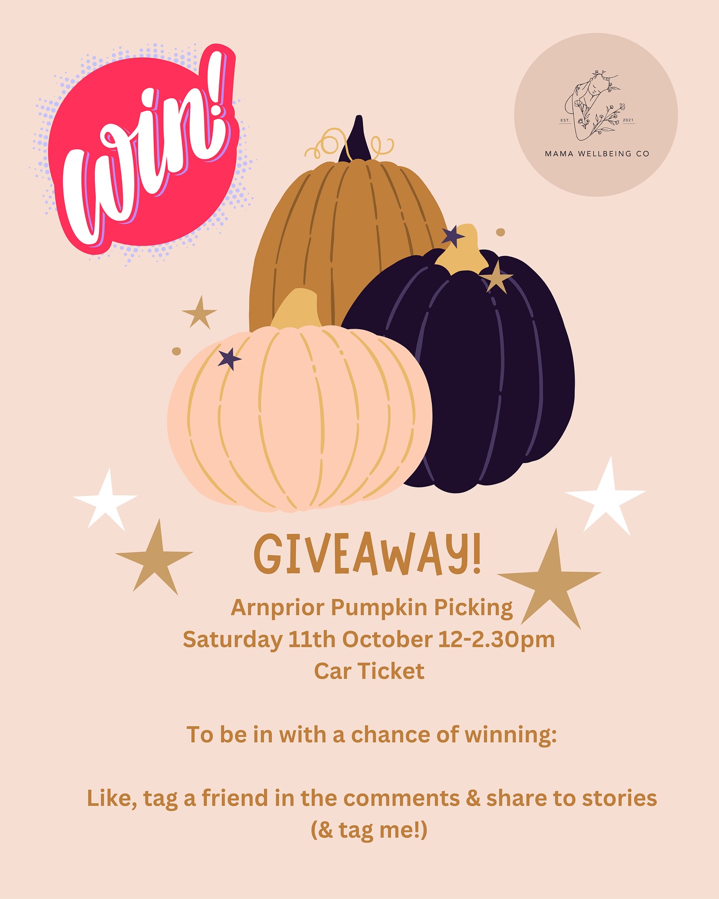 ✨GIVEAWAY✨
I have a spare car parking ticket for Arnprior pumpkin picking at the weekend and thought it nice to offer a little giveaway! 🎃
These tickets are hard to come by as sold out, weekends are well sought after. The event itself is free to attend, but you must have a parking ticket to enter (unless you are travelling by public transport) this is the only way to get in.
So the giveaway is for a ticket for this Saturday (11th) Oct, at the midday slot which is 12-2.30pm.
We might even get lucky for a dry ish looking day so far, yipee 🤞
If you’d like to be in the draw to win:
🟡Follow this account
🟡Like this post
🟡Tag a friend in the comments
🟡& share this post to your story (and tag me so I can see!)
Enter on both Facebook and Instagram to double your chances.
I’ll announce the winner this Wednesday (8th) evening so get entering before then 🤩
We’ve had lots of fun family memories visiting here over the past few years and now going back as a family of 4.
Good luck 🤞 🎃
Gilly x
Disclaimer: This giveaway isn’t in connection with Instagram, Facebook or Arnprior. I just have a spare ticket and don’t want it going to waste 💛. Be careful of fraudulent accounts, I will contact the winner directly from this account and tag them in the comments.
Please note I am still on maternity leave - if you’ve sent me a message re a class, course or support I’ll endeavour to reply ASAP on return and I so appreciate your messages but please note I am not running regular classes currently… however keep your eyes peeled on social media for any upcoming announcements. Thank you so much 🙏
#giveaway #freeticket #pumpkinpicking #likesharecomment #itsoctober #halloweenvibes #freebie