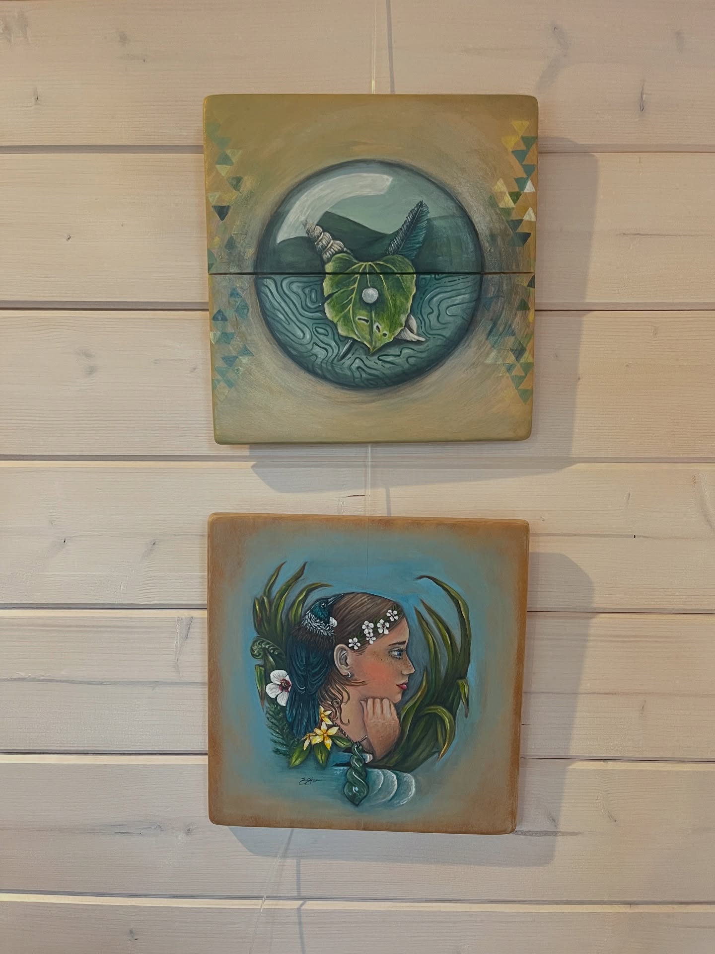 Better late than never⦠warming up the brushes again this week and bringing ideas to life. These two are called āin hope we trustā and āshield of sea and skyā and are my 2x entries into the climate action exhibition being held at the cargo shed in November. If they donāt make it into that - theyāve at least got a new spot in my studio for now. Looking forward to seeing what other locals have come up with.