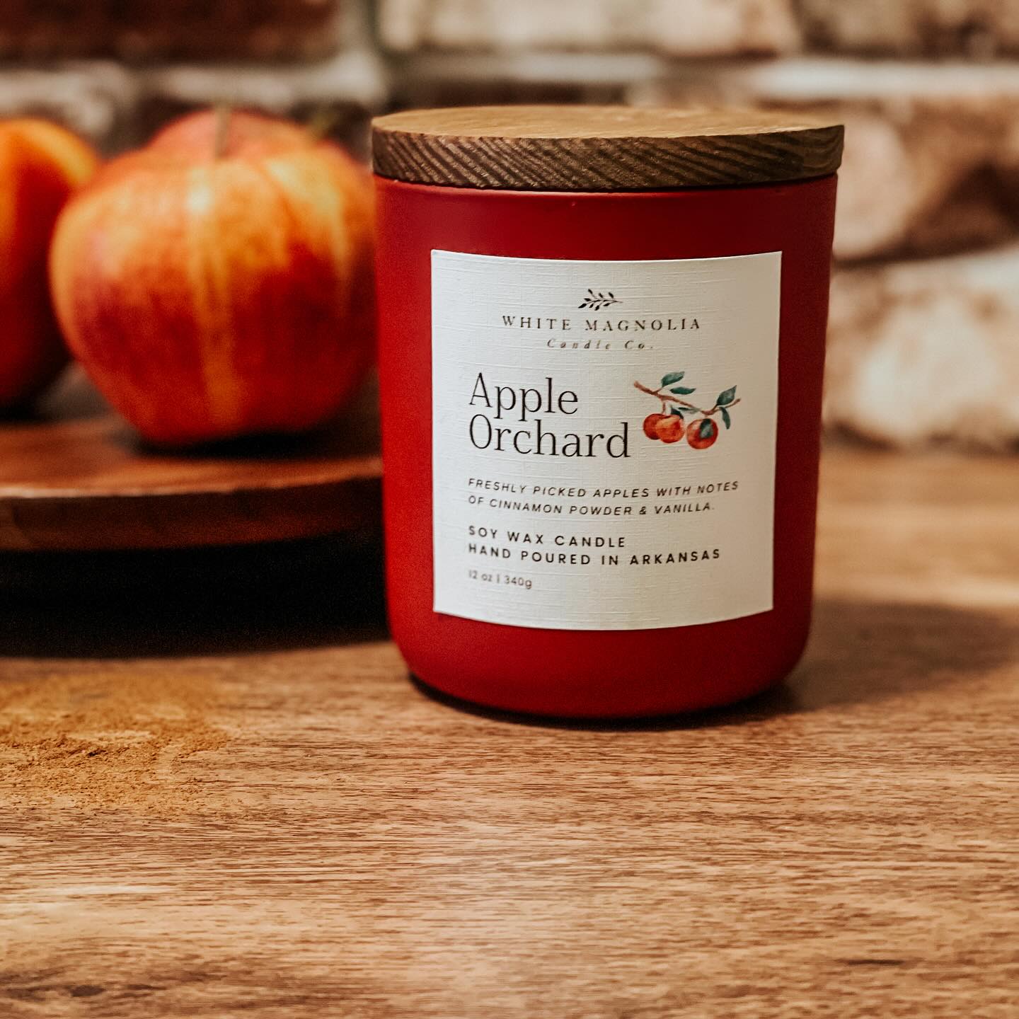 Apple Orchard Scented Soy Candle
Freshly picked apples with notes of cinnamon powder & vanilla
Each candle is made with 100% Natural Soy Wax & hand-poured into a reusable jar. We only use lead-free cotton wicks & phthalate free premium fragrance oils, infused with essential oils. No other dyes or chemicals are added.
12 oz. candle burns approximately 75 hours
www.whitemagnoliacandlecompany.com