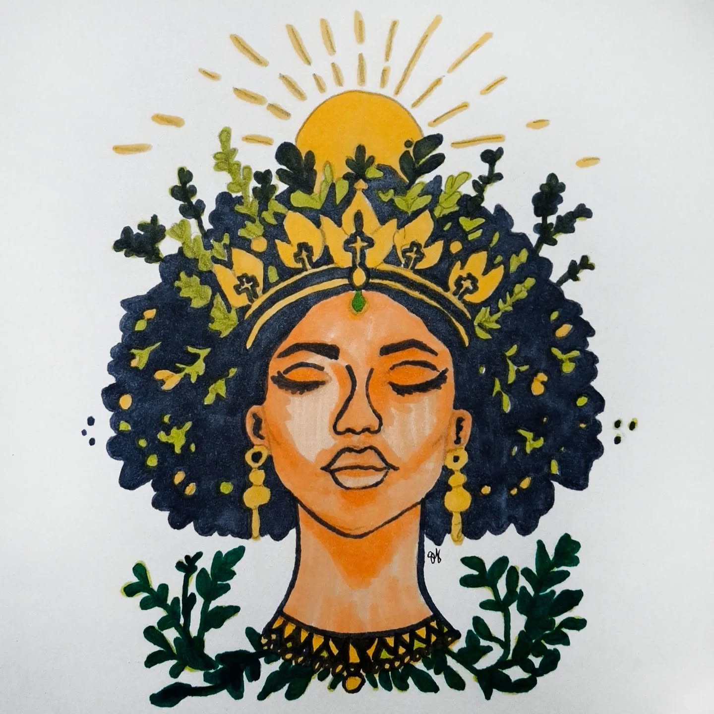 Inktober Day 3 Prompt 'Crown'
Crown of Life
She wears the sun like a promise,
roots of faith woven through her hair.
Gold meets leaf,
and grace takes form in green.
Her strength is quiet,
endurance grown in secret soil.
Every breath a prayer,
every trial a bloom.
She does not grasp at glory,
it grows toward her,
gently, like morning light.
And when the world falls silent,
she is still crowned with life.
#Inktober
#Inktober2025
#CrownOfLife
#FaithReflections
#QuietGrowth
#WordsThatTakeRoot
#CrownedWithLife