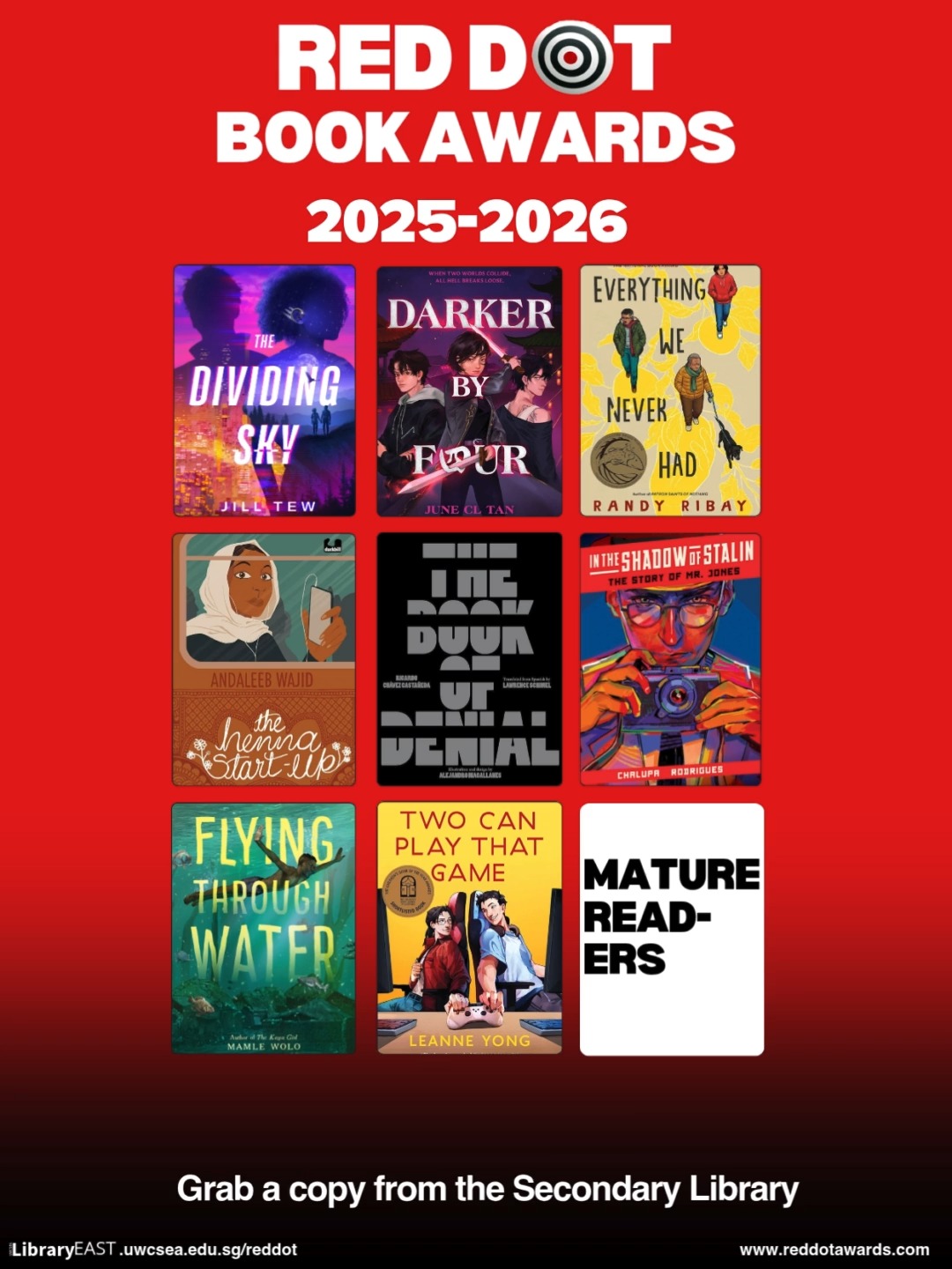 Discover the Red Dot Book Awards shortlist!
Which one will get your vote? Borrow today and be part of the story.
#maturereaders #reddotawards