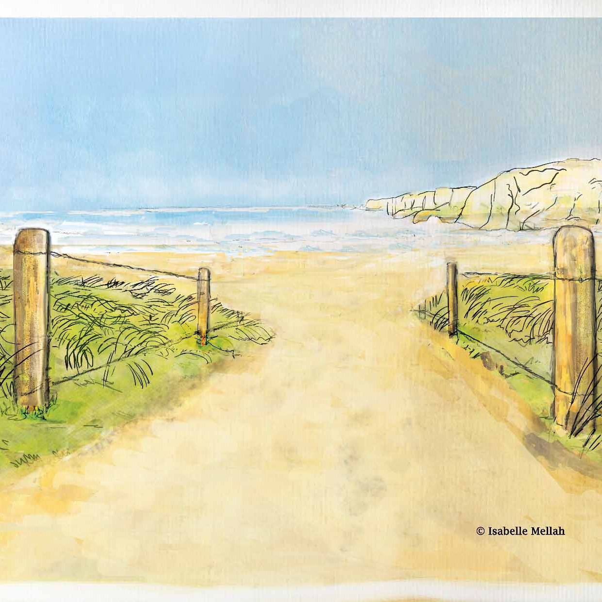 La dune blanche s'allonge longuement en une belle plage.
Port Bara - Prequ'île de Quiberon
#bretagne_paysage #bretagne#aquarelle #carnetdevoyage #quiberon #quiberontourisme