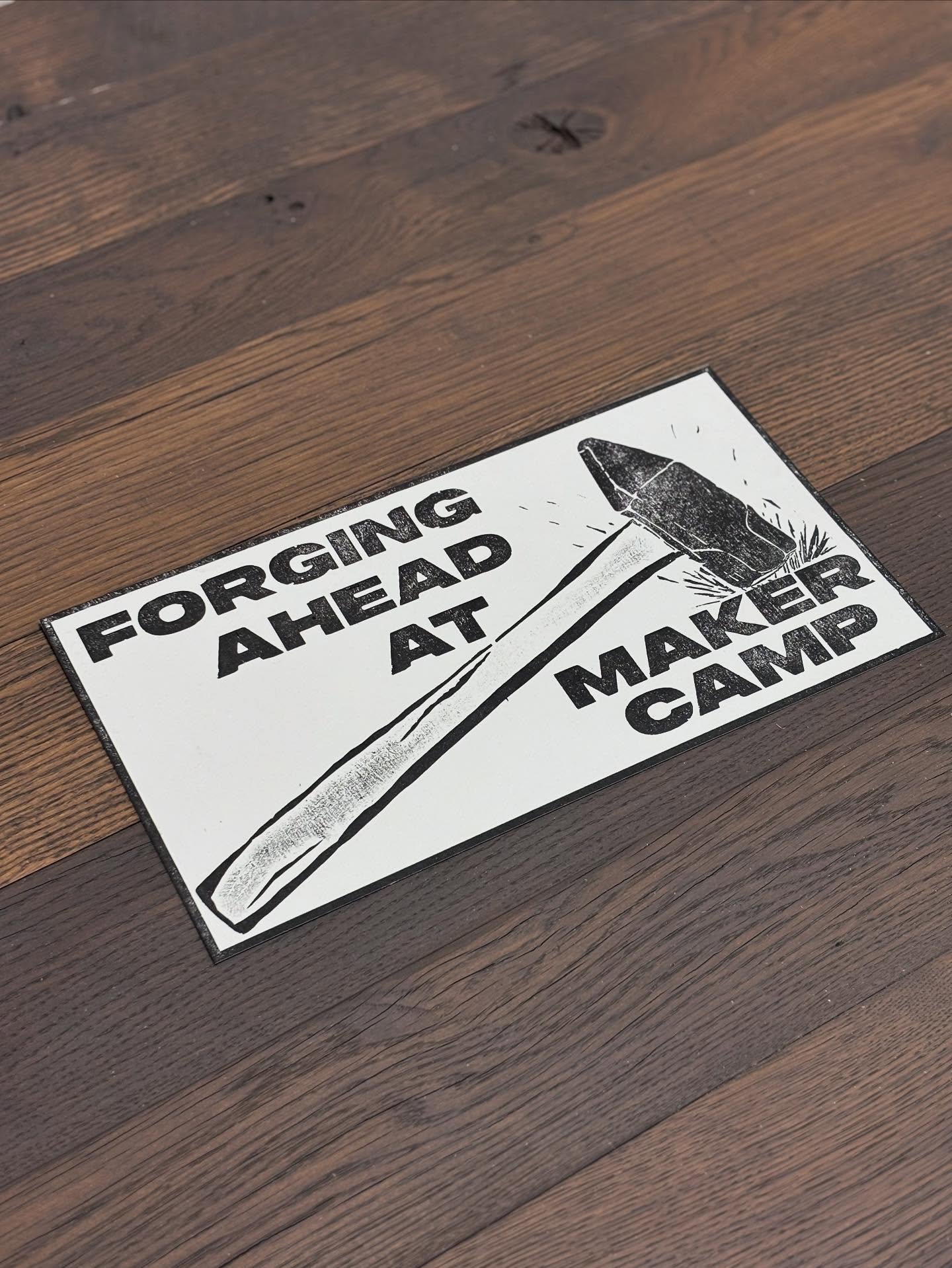 The press is officially shut down. Time to pack everything up for tomorrow’s drive. See you soon, makers.
#makercamp #letterpress #forging #imake #speedballart #flexcut_tools #avidcnc #frenchpaperco #blacksmith