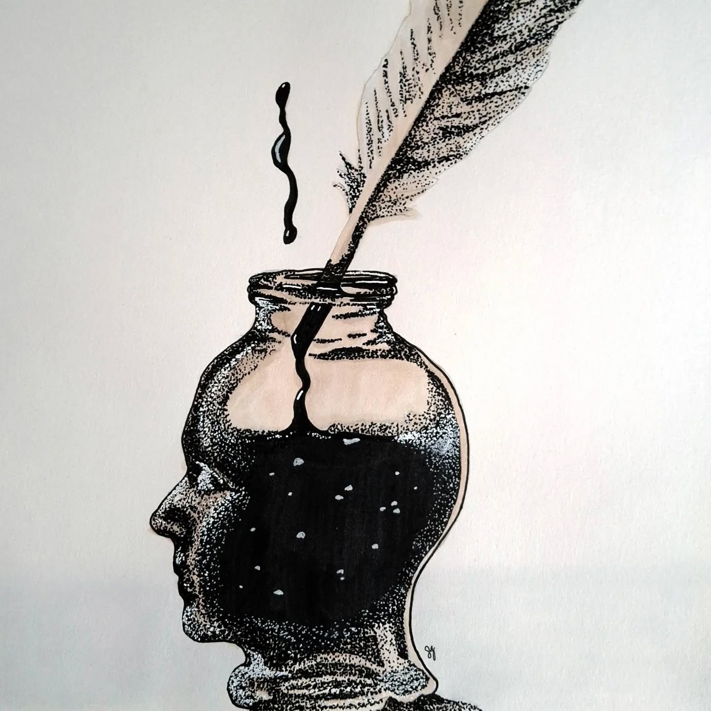 Inktober Day 4 Prompt 'Murky'
Murky Inky Thoughts
My mind is a jar of midnight ink,
thick with dreams that never dried.
Each thought drifts heavy, slow,
a constellation drowned in shadow.
A quill leans in, trembling,
hungry for what the dark might give.
It stirs the silt of memory,
pulls up a shimmer,
a sentence,
a ghost.
The page waits like a tide,
white and wanting.
I spill, not knowing
which words will stain
and which will save.
Some nights the ink is mercy.
Some nights it’s too deep to reach the bottom.
But still, I write,
because even murky water
can mirror the stars.
#Inktober
#Inktober2025
#PoeticArt
#VisualPoetry
#CreativeReflection
#InkAndSoul
#ArtThatSpeaks