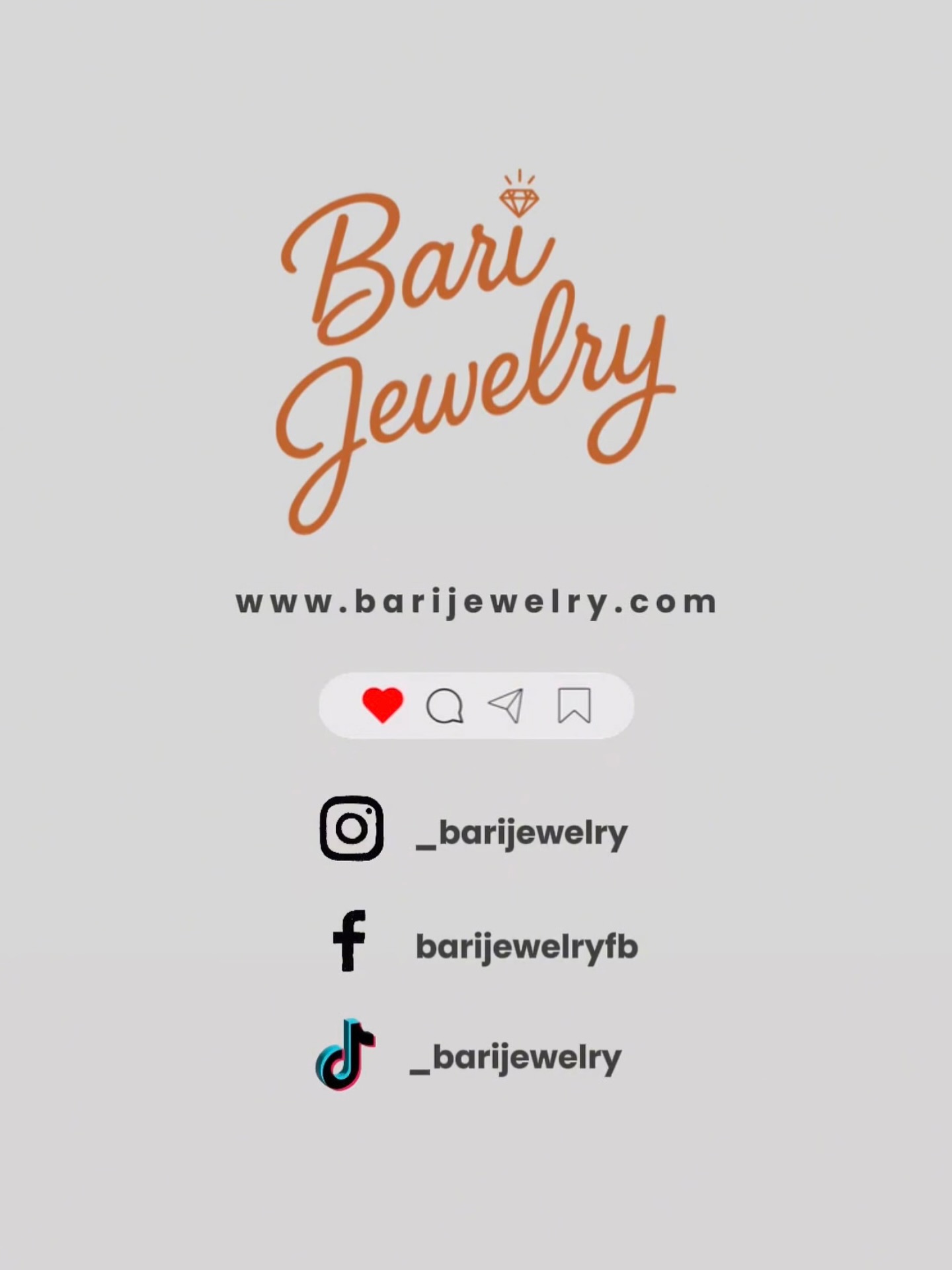 Something new is coming to Bari Jewelry 🤍
Follow us on all platforms to stay up to date with our upcoming collections, exclusive releases, and special announcements.
Our online store will open soon.
#BariJewelry #UniqueJewelry #Bari #jewelrylovers