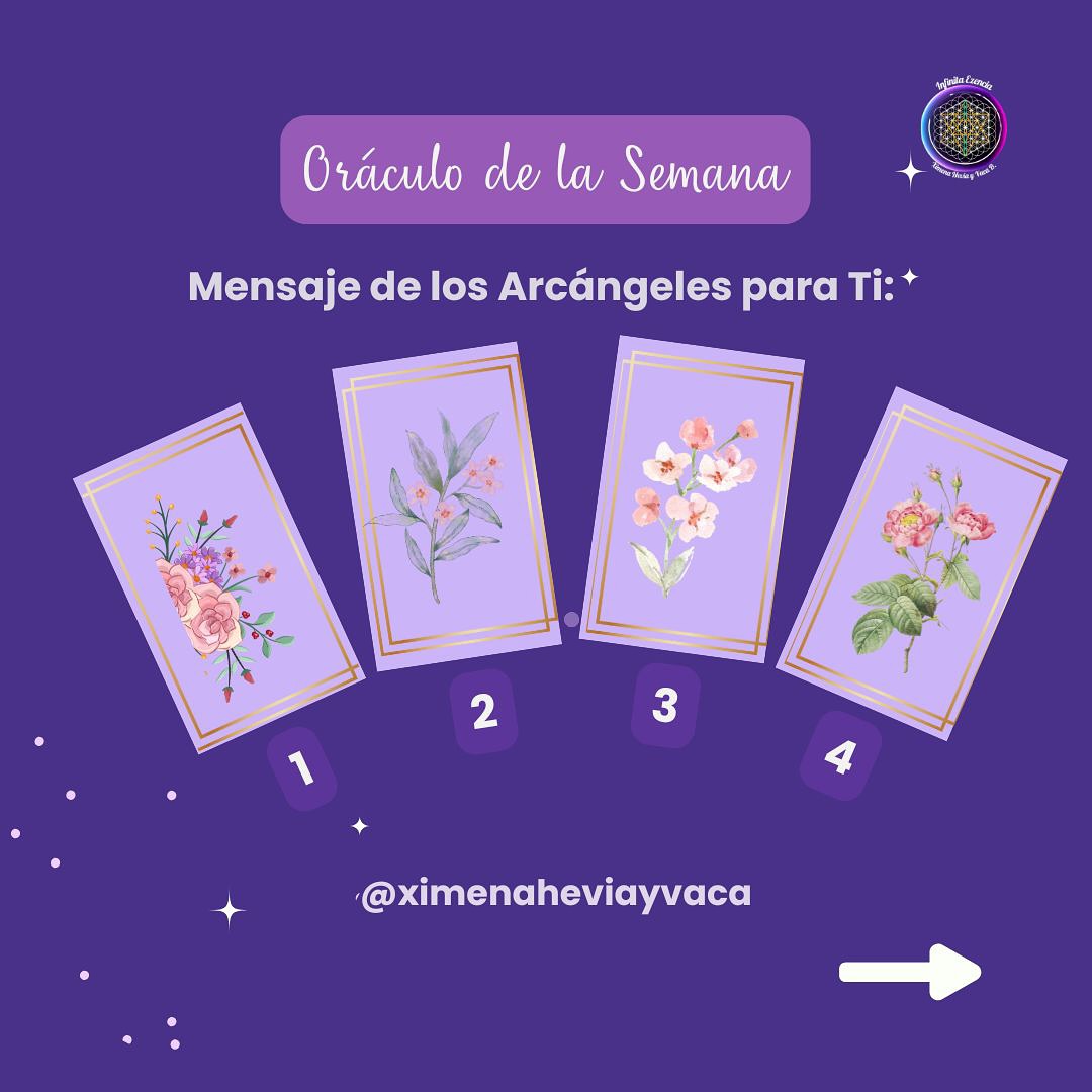 💜 Oráculo de la Semana
La energía de esta semana es de asertividad, observación y coherencia con el alma.
💚Elige con el corazón uno de estos cuatro mensajes y recibe la guía que tu Ser necesita:
✨💜 Comparte y afirma: Hecho Está! Mensajes canalizados Ximena ♾️⚜️
#mensajesdeluz #canalización #arcangeles #mensajescósmicos #transformación #resiliencia #sanación #abundancia #pazinterior #amorinfinito #seresdeluz #amor #mensajedeldia #mensajespositivos #Recordatorio #recordatorios #mantrasdeluz #ximenaheviayvaca #infinitaezencia #sanacionholistica #selfcare #reikienergy #healing #liberacion #arcángelrafael #sanacioninterior #sanacion #mensajesangelicales #arcangelmiguel #111mensajesparaelalma