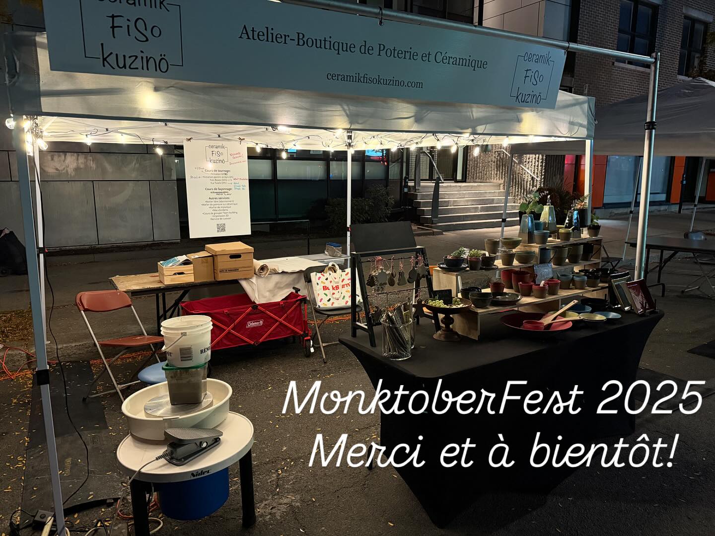 Merci à tous d'être venu me visiter! Toujours cool de rencontrer les gens du quartier et faire connaître l'atelier! Au plaisir de vous y revoir! Merci spécial à Isabelle et Etienne pour avoir fait les démos de tournage!