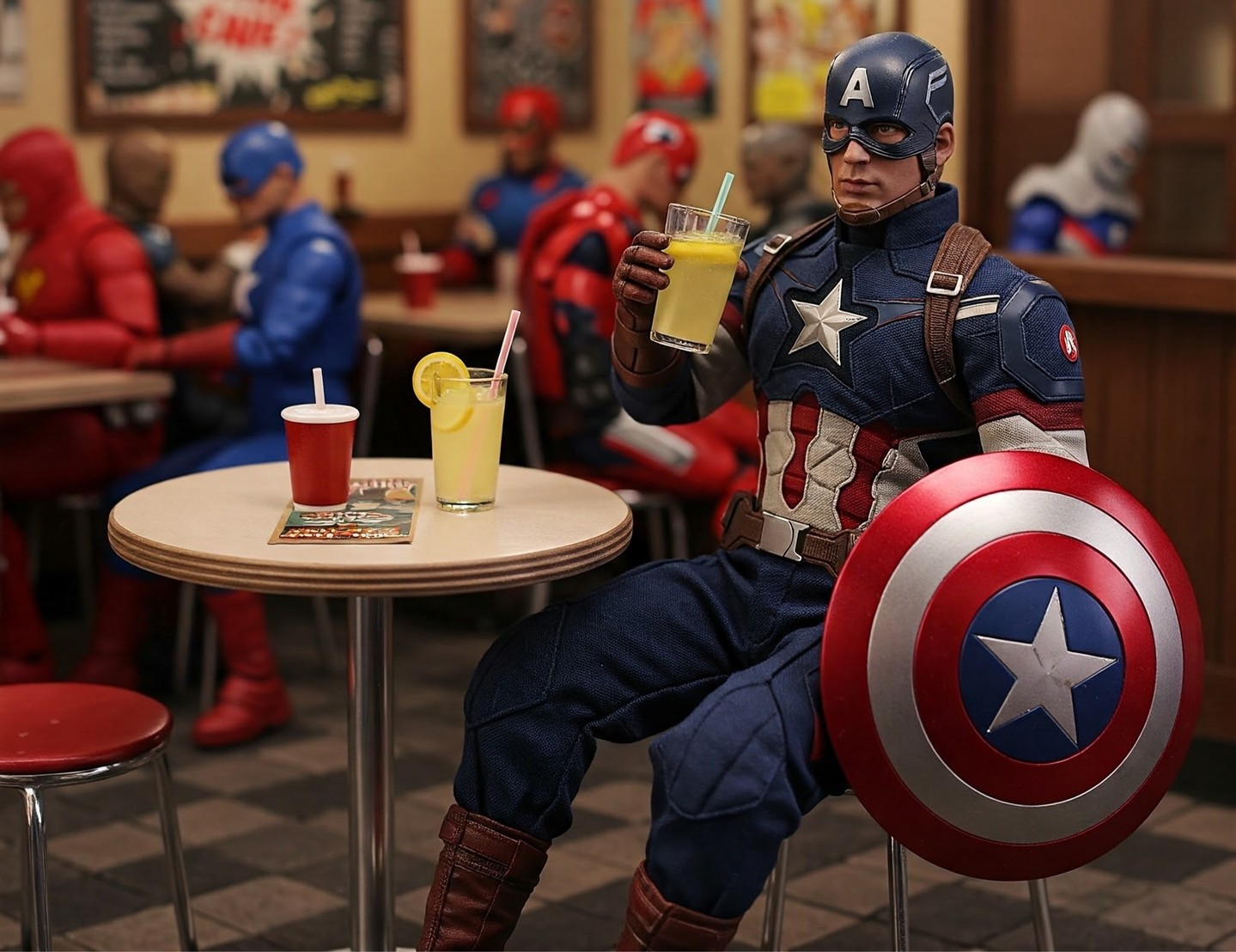 Gününüzü güzelleştirecek bir motivasyonla başlayın! ☕️🍩 Hero Cafe’de kahve ve donut keyfi sizleri bekliyor. Her akşam Marvel ve DC figürleri ile dolu eğlenceli anlar için gelin! 🎉 Unutmayın, bu cuma Quiz Night’ta Marvel sorularını yanıtlayın! 💪 #HeroCafe #Ataşehir #CoffeeAndCollectibles #donutkeyfi #latte