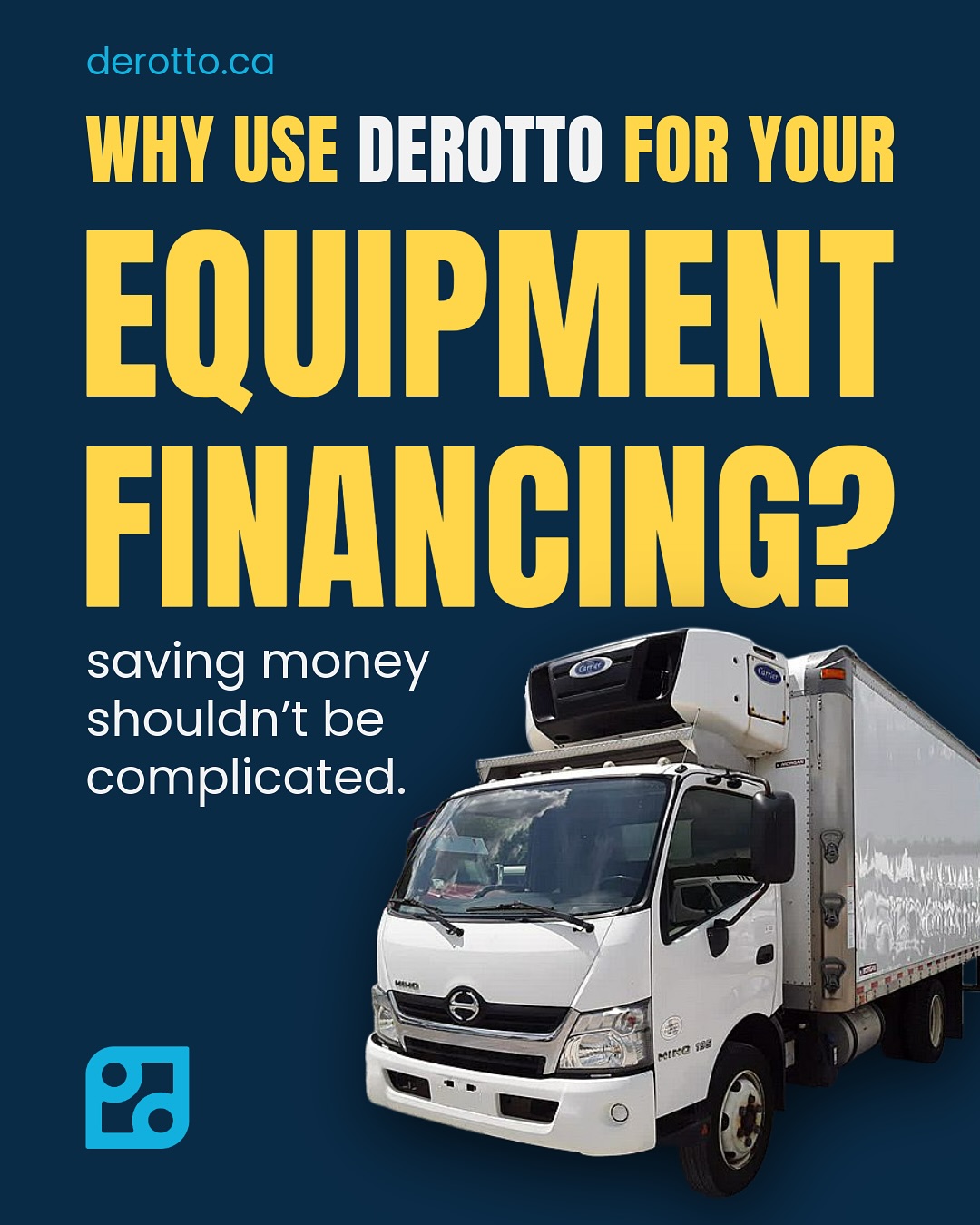 DEROTTO recently helped an existing client secure $87,000 financing for a 2020 Hino 195 Reefer Truck — at single-digit rates.
Even better? We were in a competitive situation with the client’s bank and still delivered a better financing structure at a lower rate.
When you work with DEROTTO, you get access to an extensive network of banks and credit unions — meaning we can shop around to get you the best deal possible.
💡 It doesn’t cost you anything to give us a try.
If we save you money, what do you have to lose?
👉 Visit www.derotto.ca to get started.