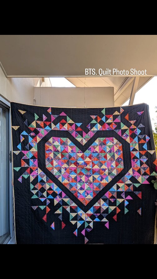 The journey of two people attempting to do a quilt photo shoot with a tripod on a windy day. Results - 🙃 rising tensions, and a semi unsuccessful photoshoot 😅
Let me count the ways this photoshoot failed - I got the tripod set up and then knocked it over. Then the focus wasn't quite right. One time I didn't make it onto my stool in time (keep in mind, I am *shorter* than my husband so we have to adjust for that anyway. Then the A/C made it in. Then the wind was VERY unhelpful by blowing beautifully while we set up and in the most annoying way when we took the actual photo 😂
Ah well. But good thing none of that takes away from this stunner of a quilt! Rainbow against that black background is practically magical. Quilted with matchstick quilting (with rainbow threads!), a hot pink backing, beige crackle print fabric for binding (like gold!), and secured with hot pink big stitching on the back, this quilt has oodles of good stuff going for it. Plus my husband and I walked away from this photoshoot still friends 🙃
This is a slightly supersized version of the exploding heart quilt pattern by @sliceofpiquilts quilts
Fabrics from my stash ❤️
Pieced and quilted by me 🥰
I may attempt to take another photo of the completed quilt once again before it heads off to its home later this month. Or not. We shall see! 🌈
.
.
.
#cecesquiltsandthings #explodingheartquilt #handmadequilts #bts #quiltphotoshoot #windyday