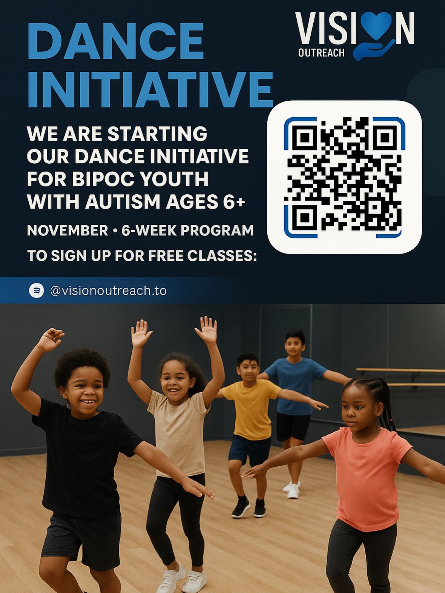 HEY HEY HEY! We have exciting news!
This program is designed to empower BIPOC youth on the spectrum through creative expression, movement, and community. It’s a safe, inclusive, and fun space where every young person can shine! ✨
📅 Program starts: November
📝 Registration is now open — spots are limited!
🌐 Visit www.visionoutreach.ca to sign up today!
Let’s move, connect, and grow together through the power of dance and culture. ❤️
#VisionOutreach #DanceInitiative #BIPOCDance #YouthEmpowerment #AutismAwareness #CommunityMatters #InclusiveSpaces #CreativeMovement #RegisterNow #TorontoYouth #AfroCaribbeanDance #NeurodiversityInAction #culturalpride