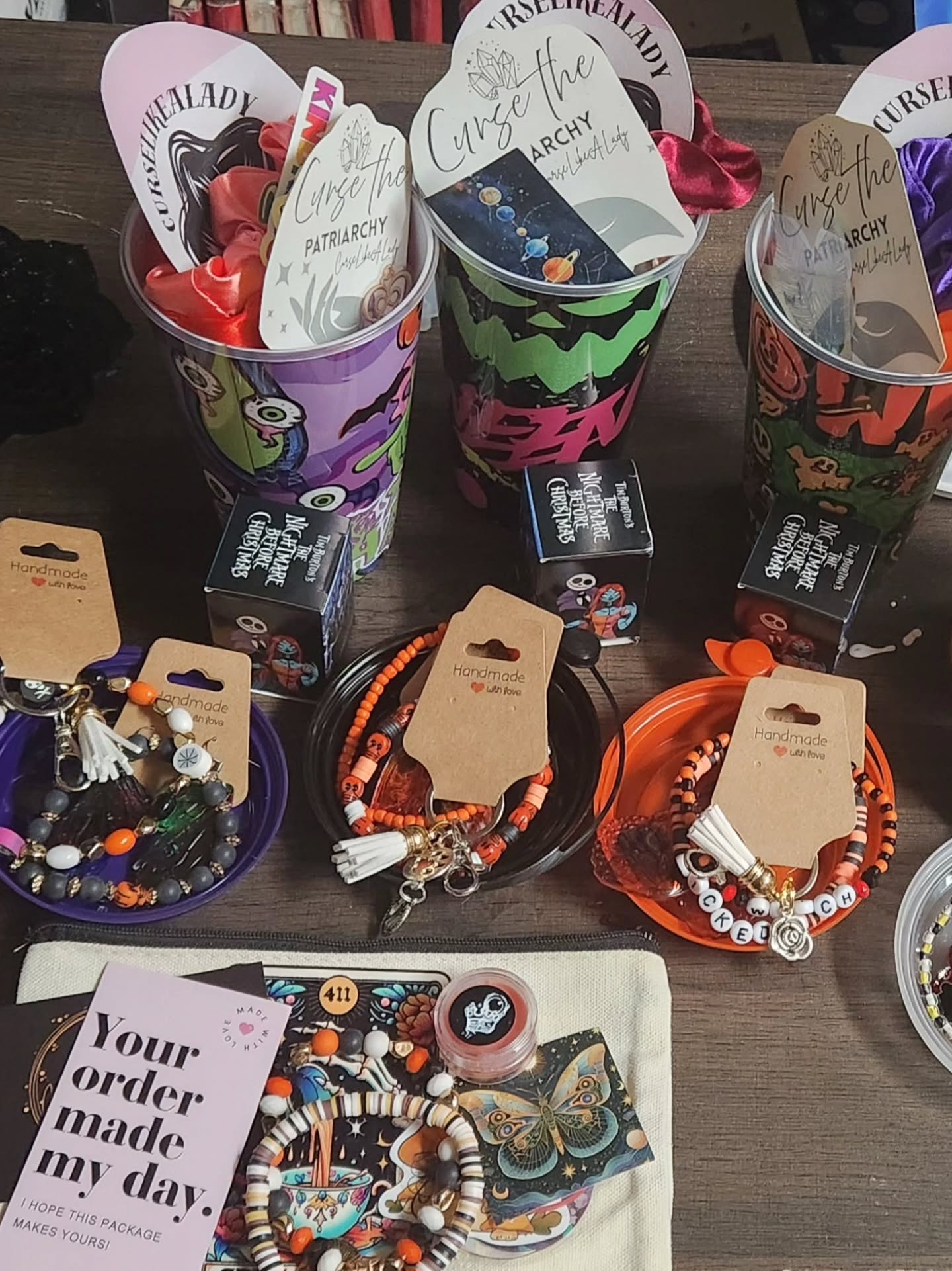 Had to navigate a toddler meltdown tonight so instead of recording the packing of the subscription box I'm sharing some photos of the most recent baby boos I put together.
I will record a video showing a self care box tomorrow, and I have a book lovers box to pack as well.