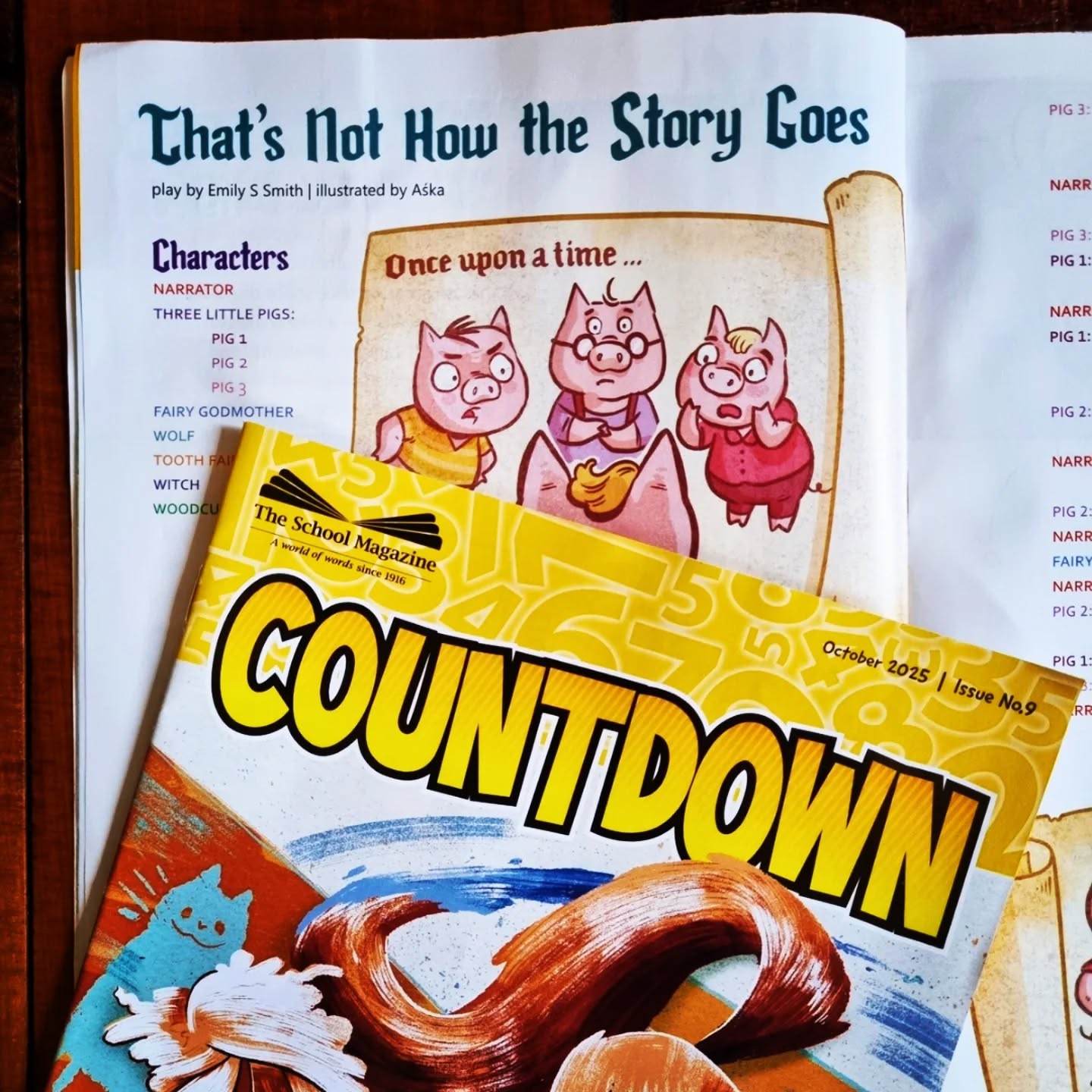 Huzzah!
My play "That's Not How the Story Goes' has made it into the October edition of Countdown!
There's nothing like cutting up fairytales, throwing them in a blender and whizzing them together to create a wild and humorous new treat (at least that's what I like to think I did here LOL).
π·πΊπ§ββοΈπ§ββοΈπ΅πͺπͺπ§Ί
#childrensplay #playsforkids #theschoolmagazine #fracturedfairytales