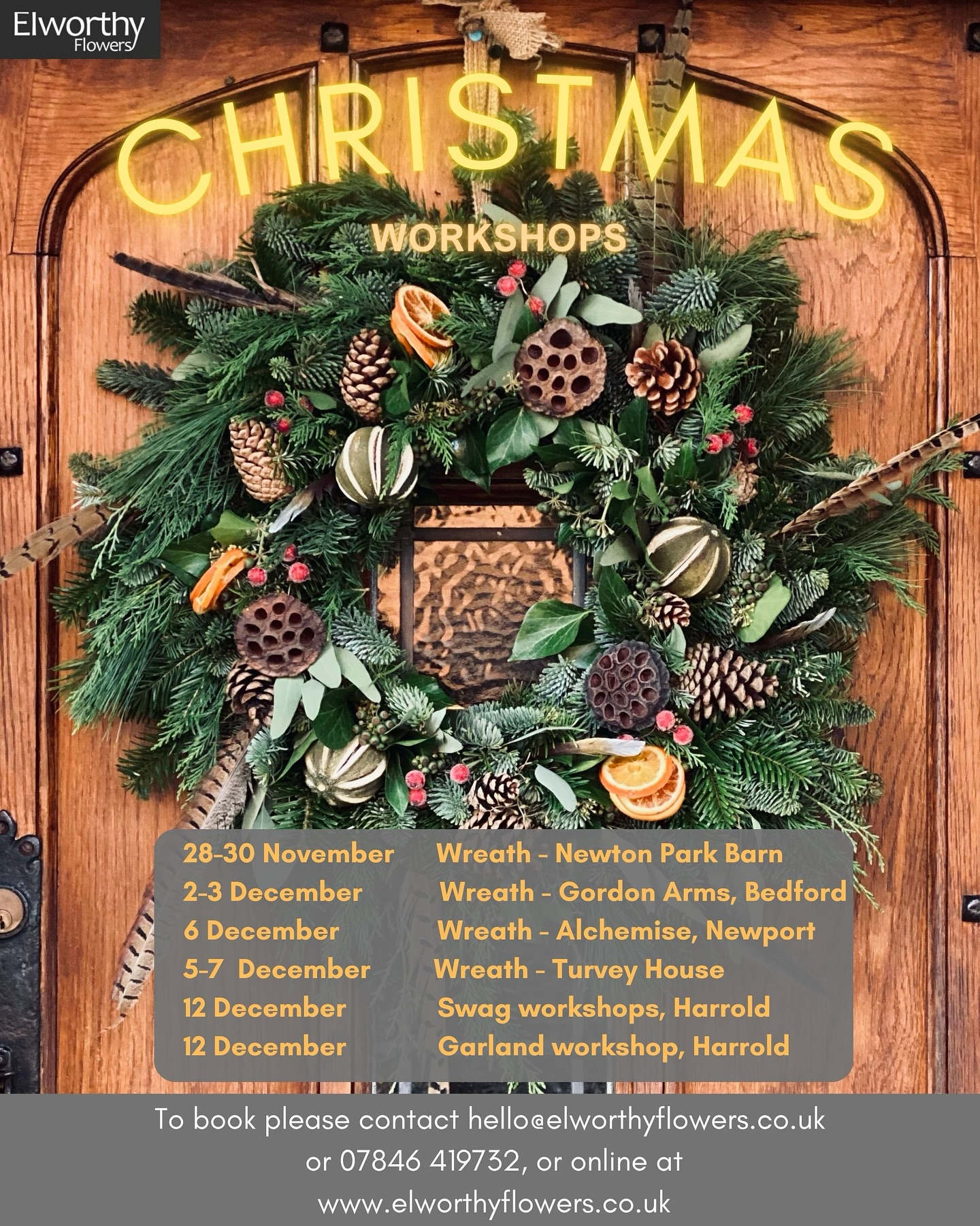 Workshops are starting to fill up - so let your friends know, bag a date and book on!
This year we have a new online booking system to make the process easier. However if you have been before you can just email and you can pay by bacs with a discount.