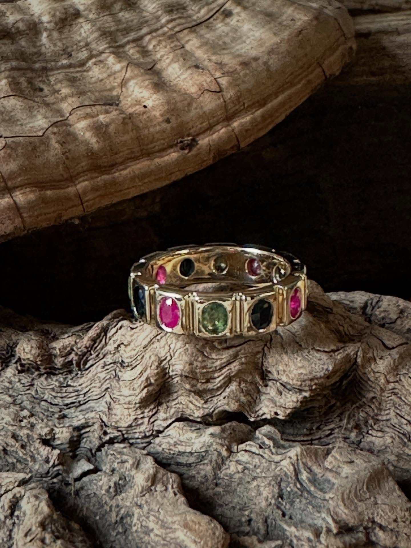 A recommendation from someone I’ve gotten to work with to a friend or fam crew member is how I’ve been lucky to work on so many different projects. The web of people that I’ve made pieces with over the years is something that just rules. Stacking up to 100’s of projects now, each one is a journey and has helped me to hone my skills in the craft. ✨
So many different styles and goals of making the objects over the years - celebrations of life, of love, of birth and of death. Life is beautiful and the jewelry that we wear on the everyday.holds the tiny marks on it’s surface physically and symbolically. In this crazy time of mass consumption, this culture of quick access to anything and a use it and lose it mentality, these jewelry pieces are the exact opposite. ✨ Making something that takes thought and craftsmanship gives an object just what it is meant to be - an object that will hold meaning, feeling and love all encompassed in a moment in time. ✨ This piece was no different, a recommendation from another beautiful human led to the creation of this ring from a special bracelet. The stones removed and a design that holds them beautifully secure for so many years to come. ❤️