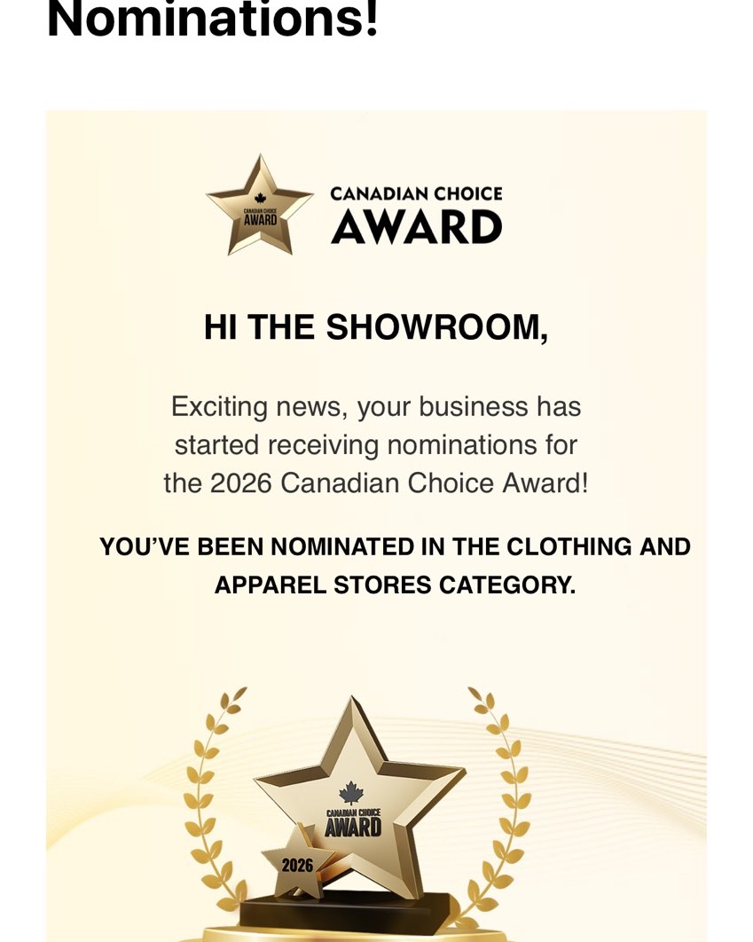 Thank you for the nominations! If you’d like to support us, here’s the link. https://canadianchoiceaward.ca/nomination/?shareurl=FYa9t8xEuWaELg7uKZHF