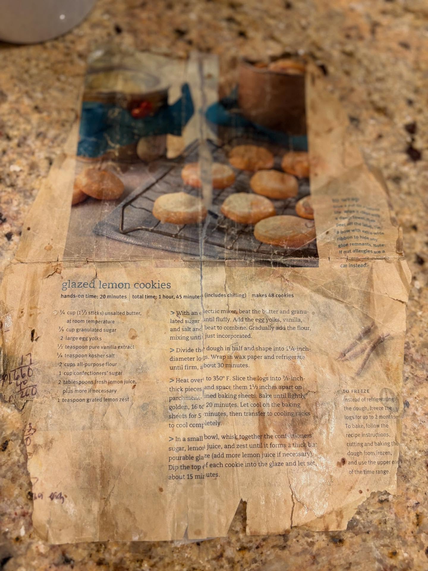 This photo is the evidence of a well baked and well loved recipe.
I’ve been baking this recipe for over 20 years and it’s in the original form, torn out of a Real Simple magazine from the late 90’s. The article included cookies that could be given in a repurposed nut can😆
Whenever I need to bake up a lot of cookies that can appeal to many, this is the one. They pair nicely with a cup of tea or glass of milk.
We served these over the weekend, as we celebrated our 8th anniversary of The Nest. Many of you asked if I would share the recipe. I laughed thinking about the condition of the original copy. So I thought it would be a good idea to type it up…I would hate for this recipe to become ineligible, although I think I could recite it from memory😉