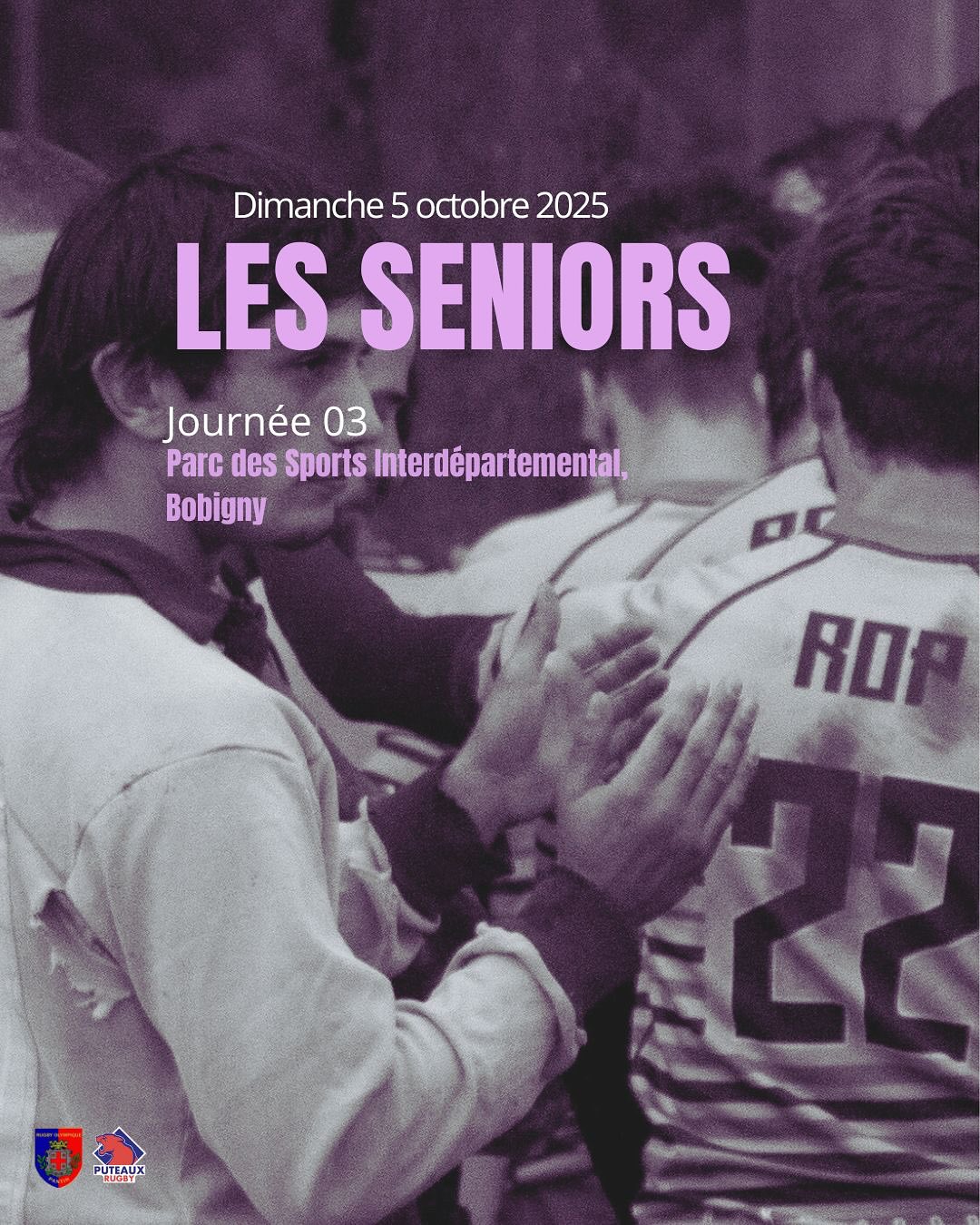 ROP / Compo
🔥 Match à domicile !
Ce dimanche, nos joueurs reçoivent le RST Puteaux ACBB !
Voici la composition de nos deux équipes 🏉
📍 Coup d’envoi à 13h30 pour la réserve, puis à 15h15 pour l’équipe première.
Rendez-vous au parc des sports interdépartemental ,
40 av de la Division Leclerc, 93000 Bobigny .
💪 Venez nombreux soutenir nos joueurs !
#rugbypourtous #touspourpantin