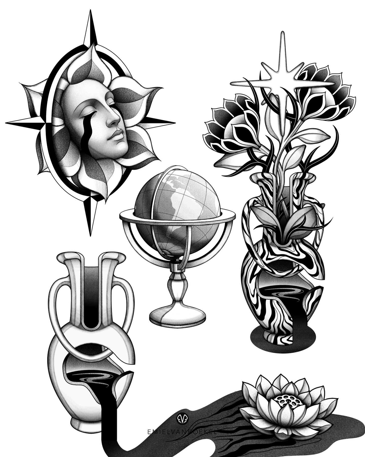 AVAILABLE - A few new flash designs I’d really love to tattoo. Let me know what you think of this set. See something that speaks to you? Send me a DM for details about pricing and placement.
#flashtattoo #abstracttattoo #tattoo #blackworktattoo #Eindhoven #Eindhoventattoo #finelinetattoo #tattooeindhoven #tattooidea #tattooart #tattoodesign #flashtattoos #tattooflash #dotworktattoo #dutchtattoo #dutchtattooer #graphicdesign #illustration #design #dutchart #besttattoos #contemporytattoo #amsterdamtattoo #surealism #spiritualtattoo #psychedelictattoo #moderntattoo #minimalistictattoo #blackwork