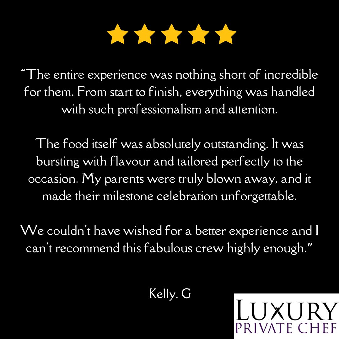 Nearly brought a tear to my eye 😊 how lovely, thank you for the wonderful review 🌟 There was more but couldn’t fit it all on the page!
@luxuryprivatechef
#luxuryprivatechef #privatechef #5starreview #luxury #food