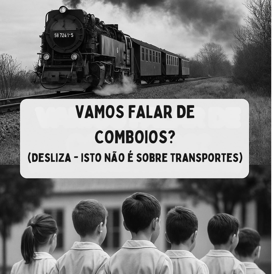 Este post nasce das DEZENAS de mensagens que recebemos nos últimos dias.
Diz-nos nos comentários:
Concordas? Discordas? Achas que exagero? Trabalhas numa escola, como é aí?
És mãe/pai, o que observas?
És educador/a e queres fazer diferente mas não sabes como?
As filas podem fazer sentido em situações específicas: — quando há necessidade de garantir segurança, organização num espaço público, ou movimentos em grupo com risco real.
Mas no dia a dia da escola, será que fazem o mesmo sentido?
A rotina escolar deveria ser um espaço de confiança, liberdade e aprendizagem relacional, não de treino para o controlo ou a obediência
Este post é para ABRIR conversa, não para fechar.
─────────────────────
O QUE PODES FAZER:
Se és EDUCADOR/a:
→ Experimenta 1 dia sem filas
→ Observa o que acontece
→ Partilha com a equipa
Se és MÃE/PAI:
→ Pergunta na escola: “Porque usam filas?”
→ Propõe alternativas (sem agressividade)
A Mudança começa quando paramos de achar normal
o que nunca deveria ter sido.
Partilha
Envia à escola do teu filho (com gentileza)
Mostra a uma educadora que conheces
Partilha informação das nossas formações com quem precisa
Quanto mais pessoas questionarem, mais rápido começamos a mudar.
─────────────────────
E ainda. Se és EDUCADOR/A e estás a ler isto:
Obrigada por fazeres dos trabalhos mais importantes do mundo. Obrigada por quereres fazer melhor. Obrigada por estares abert@ a questionar.
Não estás sozinha. Temos espaço para ti.
─────────────────────
📩 Recebeste mensagem parecida das famílias? Tens dúvidas sobre a formação? Manda DM!💛
Reflexão de sexta-feira 💛