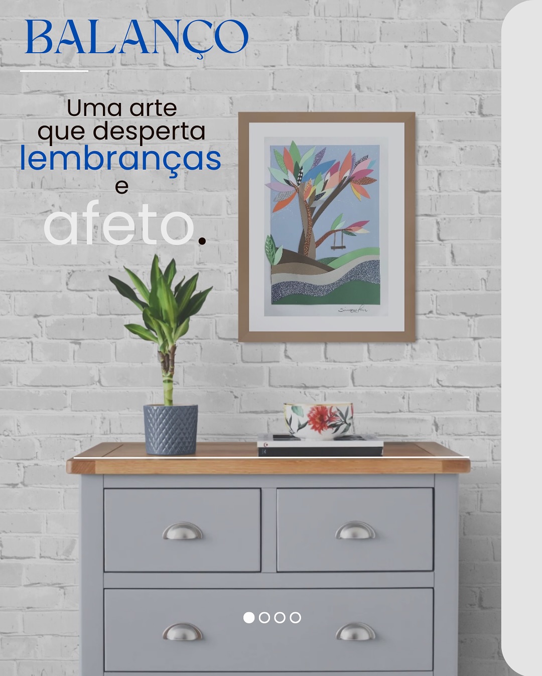 Balanço
Há momentos da vida que ficam guardados na alma,
como o som do vento balançando as folhas, o riso leve da infância e a sensação de liberdade de quem se deixa embalar pelo tempo.
“Balanço” nasceu dessas lembranças.
De quando eu me perdia nas brincadeiras de criança, e depois, de ver meu filho e seus primos revivendo essa mesma alegria sob a sombra de uma árvore.
Ter uma arte em casa é isso, é permitir que a memória se transforme em beleza.
Que cada olhar desperte um sentimento bom, uma recordação doce, um pedacinho da nossa história.
Deixe a sua casa falar de você.
Leve para o seu espaço uma arte que te conecte com o que há de mais verdadeiro em suas lembranças.
Vamos fazer uma arte personalizada que conte as suas memórias?
Entre em contato pelo direct!!
#arte #artebrasileira #presentecriativo #arteafetiva #colagem#simonefmart