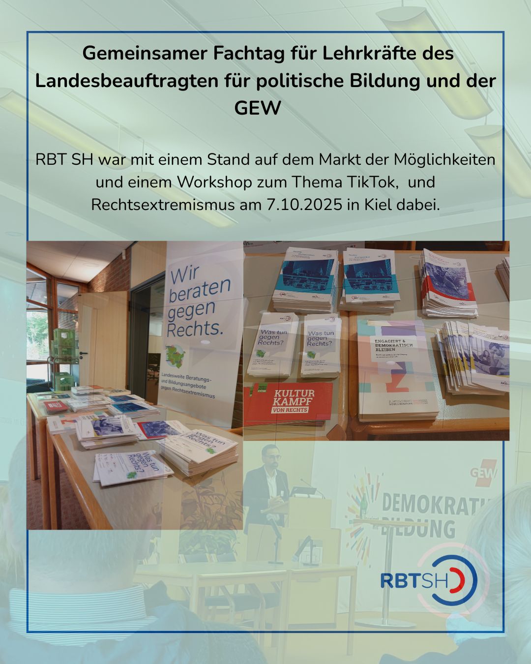 Mehr zum Fachtag gibt es beim NDR:
https://www.ndr.de/nachrichten/schleswig-holstein/diskriminierung-in-der-schule-lehrer-lernen-was-sie-tun-koennen,antidiskriminierung-100.html