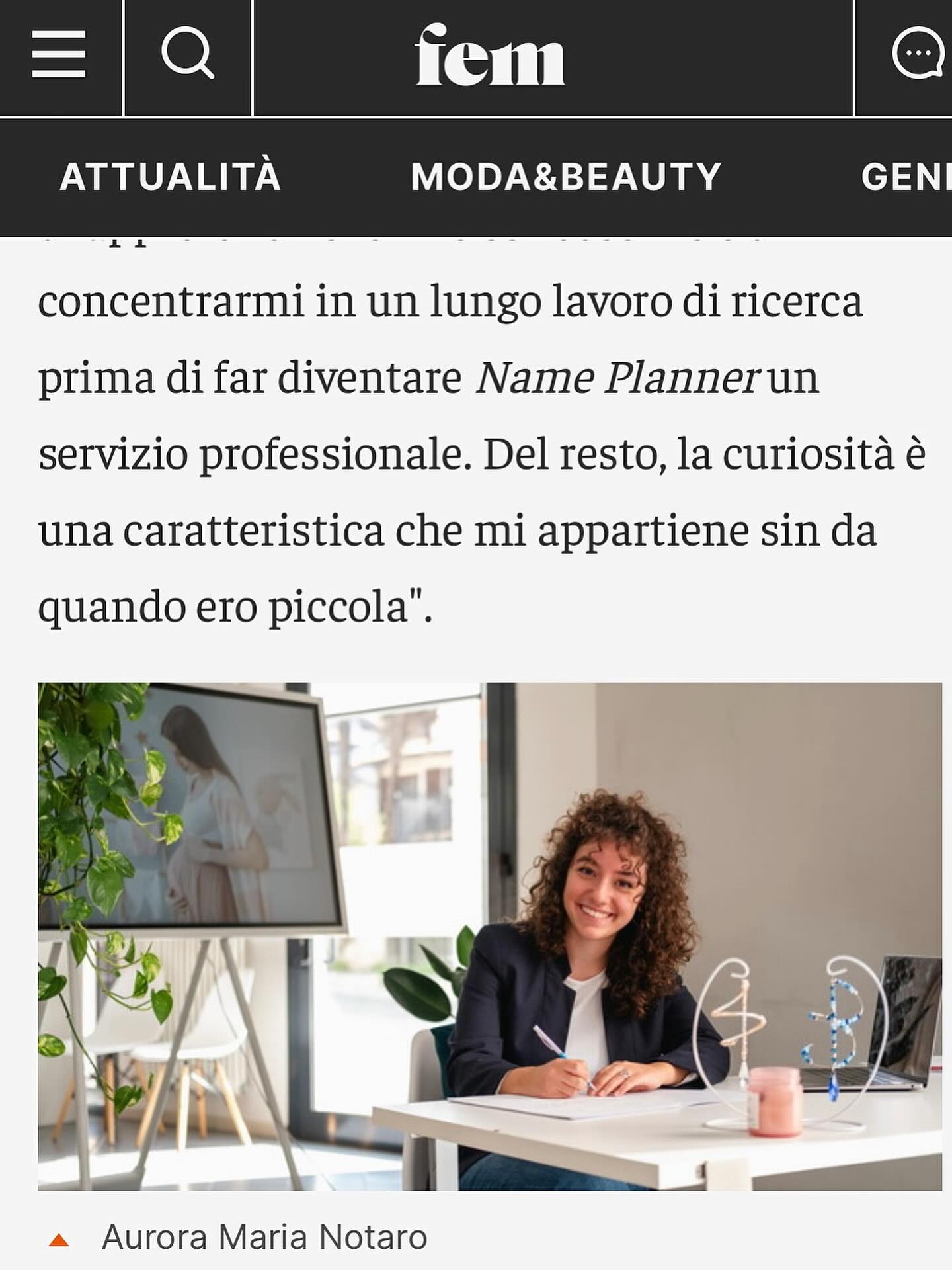 Ringraziando @allfem per questa splendida intervista!
Per leggere l’intero articolo https://www.alfemminile.com/soldi-e-lavoro/baby-name-planner/