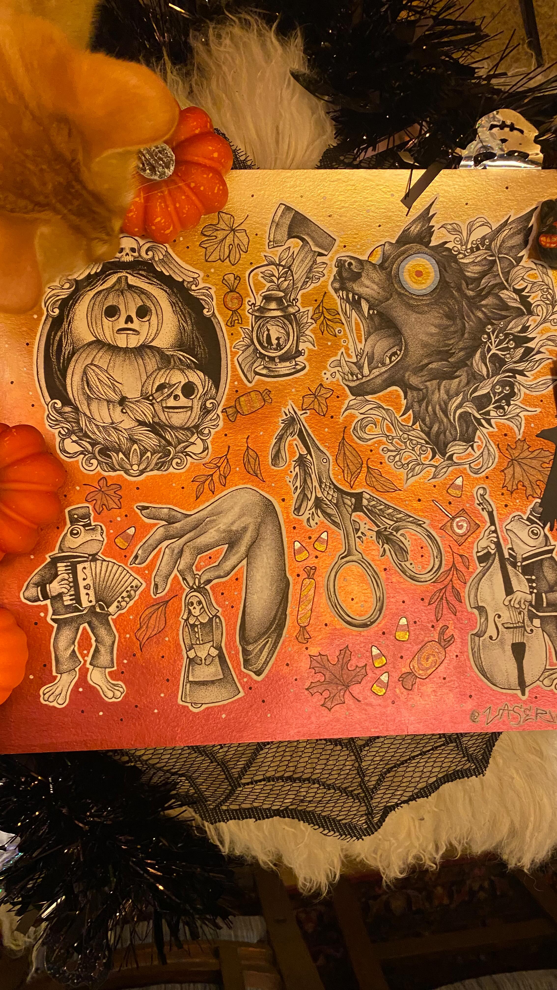 A bit fashionably late but OVER THE GARDEN WALL FLASH!! 🍂🍁🎃 An all time fave of mine I’ve been wanting to make a flash sheet of for the longest time. I’m excited to share it with you all! Shoot me an email to snag these designs! 🫶