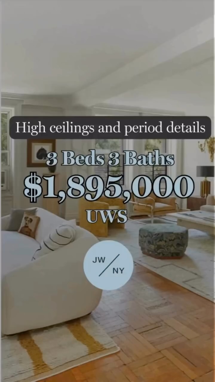 🎥 Property Tour | 924 West End Ave 21
Welcome to The Clebourne, one of the Upper West Side’s most celebrated prewar co-ops. This grand and gracious corner residence offers nearly 2,300 SF of elegance, light, and scale.
✨ Features include:
• Semi-private landing & gallery entrance
• Double living room with trifold glass doors
• Formal dining room & expansive kitchen
• Corner primary suite with dressing area & en-suite bath
• 3 bedrooms + staff/office room, 3 baths
• High ceilings, period details & brilliant south/east exposures
Full-time doorman, marble lobby, prime UWS location — just steps from Riverside Park and Columbia University.
#upperwestside #nycrealestate #luxuryhomes #propertytour #jacobwoodre