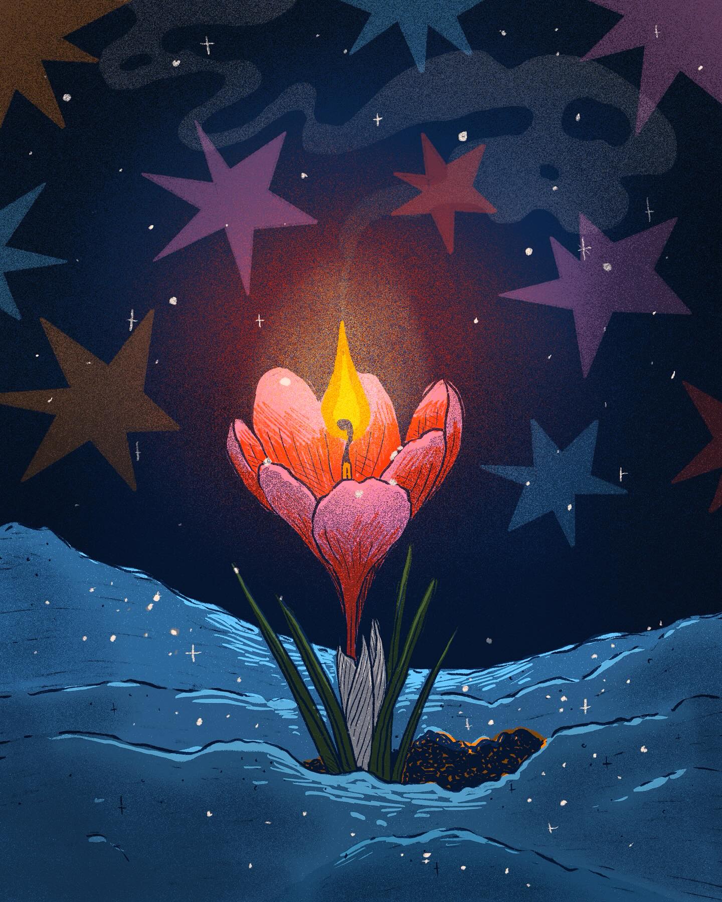 Catching up and getting closer, #badtober day 4: Unusual
#badtober2025 #octoberartchallenge #illustration #surrealistillustration #procreate #procreateillustrations #crocus