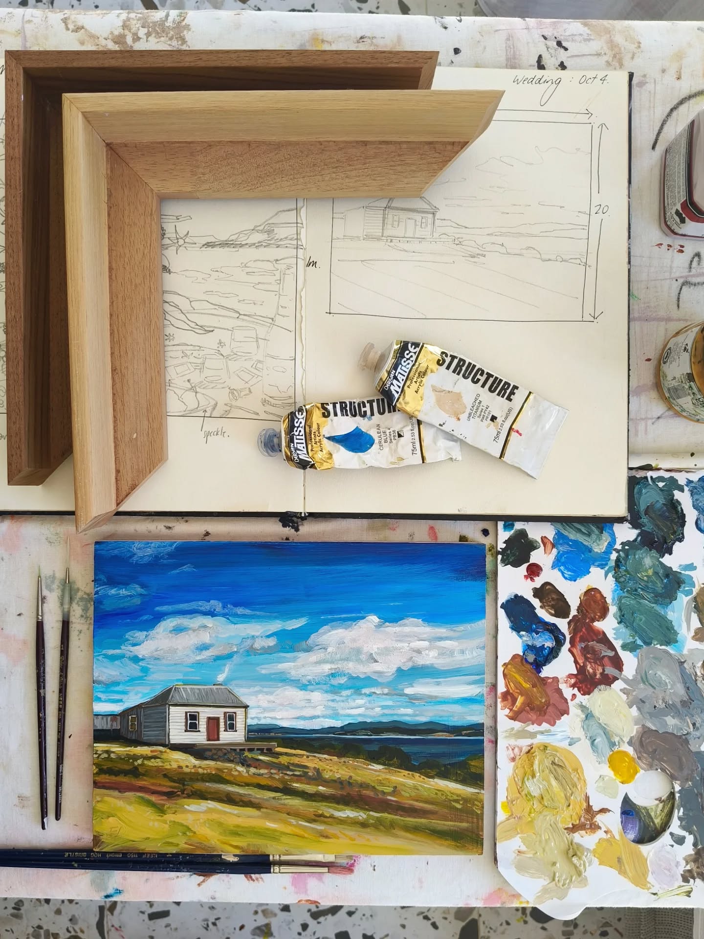 A sweet little commission that a lovely gal gifted to her husband for their wedding.
Their engagement spot will always have a spot on their wall now ❤️ such a thoughtful gift!
Swipe across to see the original photo that she sent me. Framing by @brisbaneframing
#commission #painting #tasmania #australianlandscape #mariaisland #australiancottage #australianart #customart