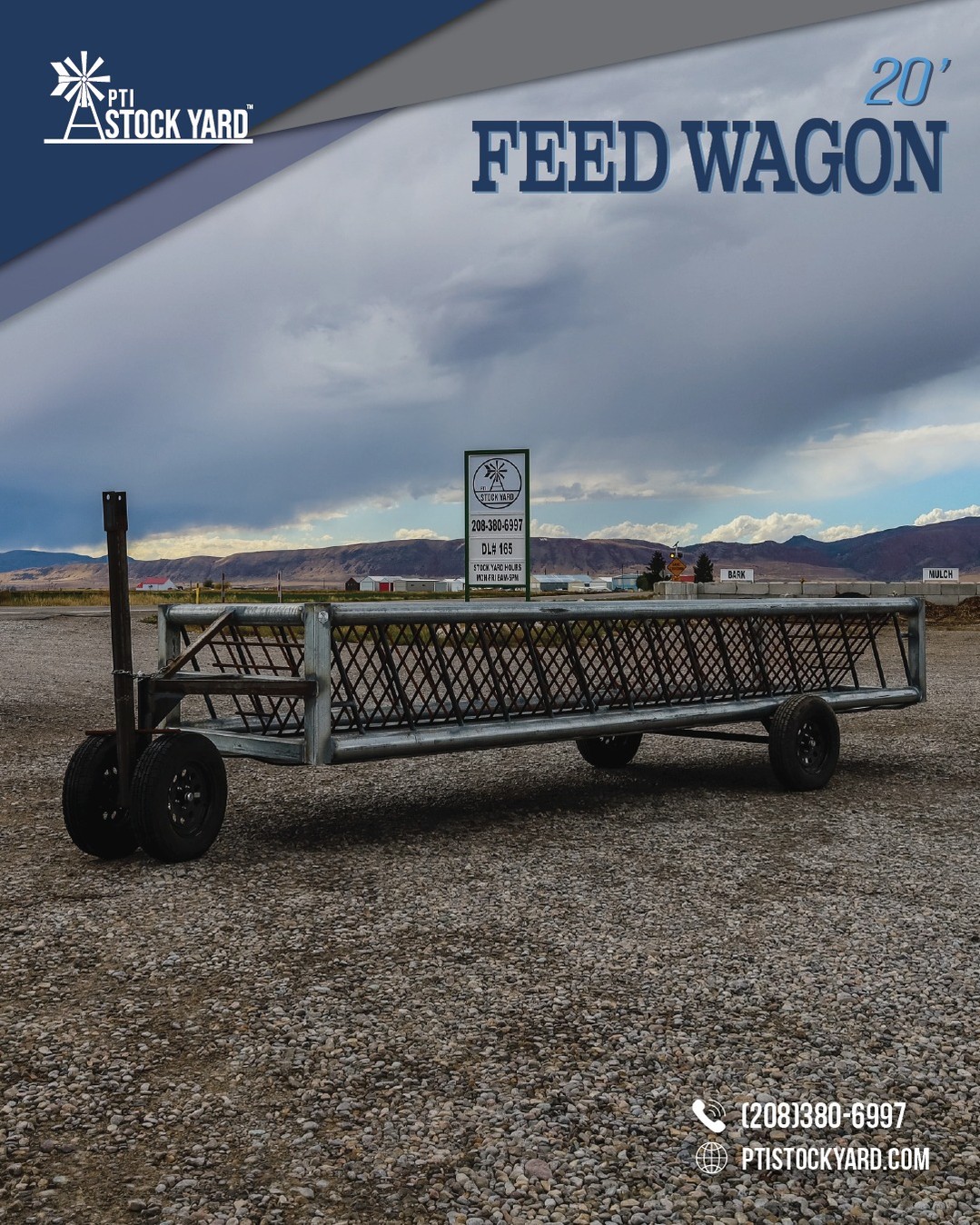Gear up for winter the smart way- our Heavy-Duty 20' Feed Wagon holds two full-sized hay bales, built tough to make feeding easier when it matters most.
Visit our retail location or find a dealer near you!
๐ 208.380.6997
๐ 1090 W 800 N Preston, ID
๐https://www.ptistockyard.com/dealer-locations
#PTIStockYard #feedsmarter #Farm #Ranch #fall #cattle