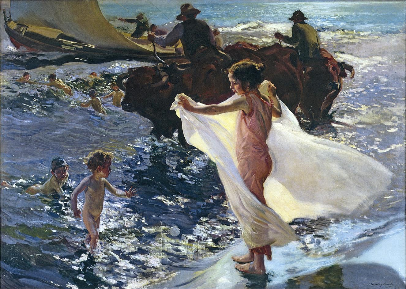 'La hora del baño' by Joaquín Sorolla y Bastida 1904, oil on canvas.