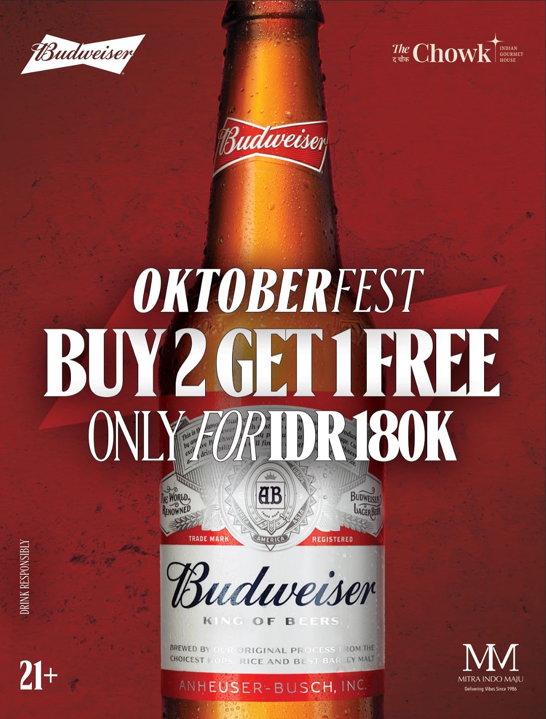 Celebrate Oktoberfest in Bali! 🍻
Explore two exciting offers from Budweiser and Hogarden!
📍 Sanur and Ubud
#TheChowk#BOGO#Oktoberfest#BeersInBali
